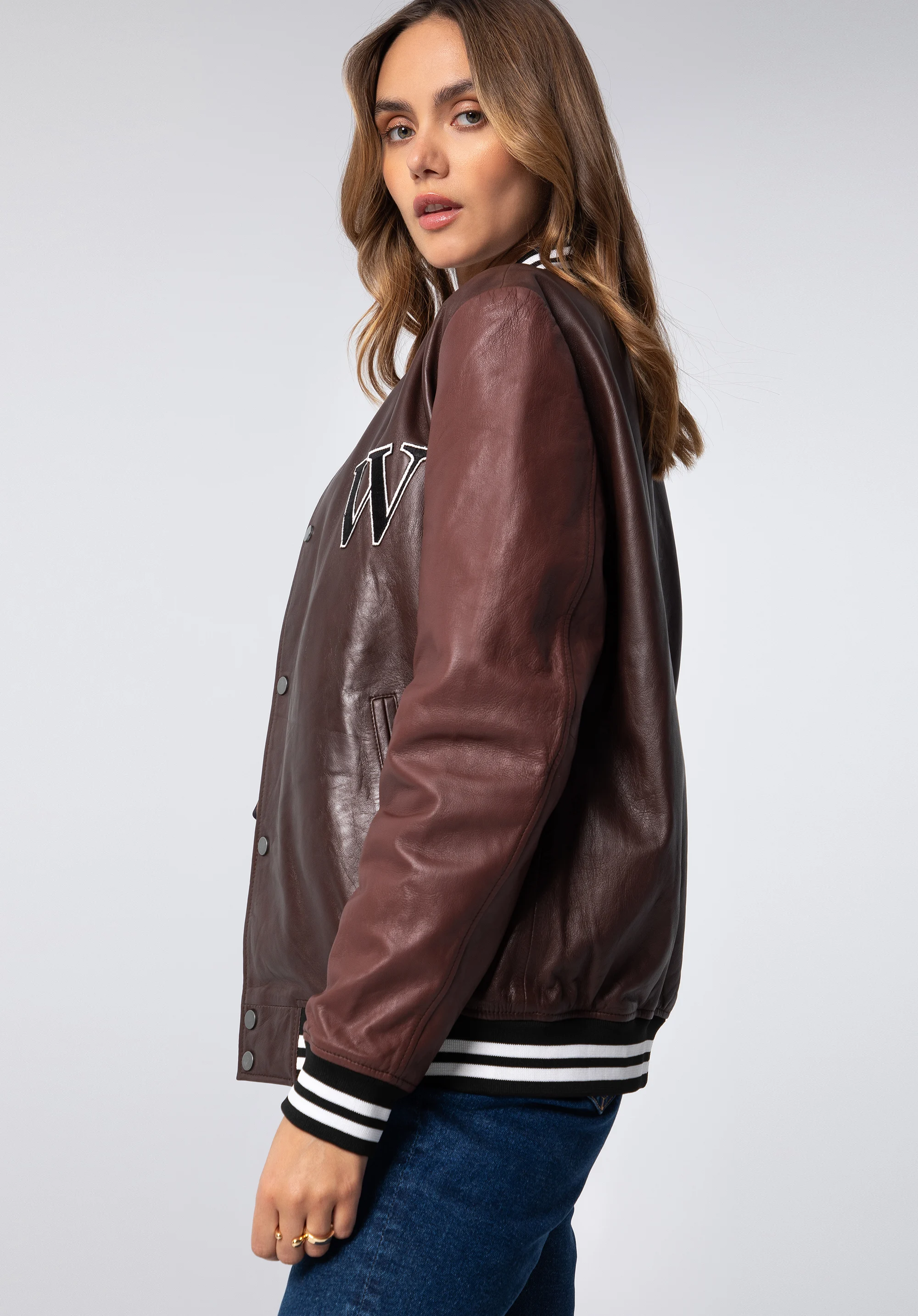 Kurtka bejsbolówka skórzana uniseks