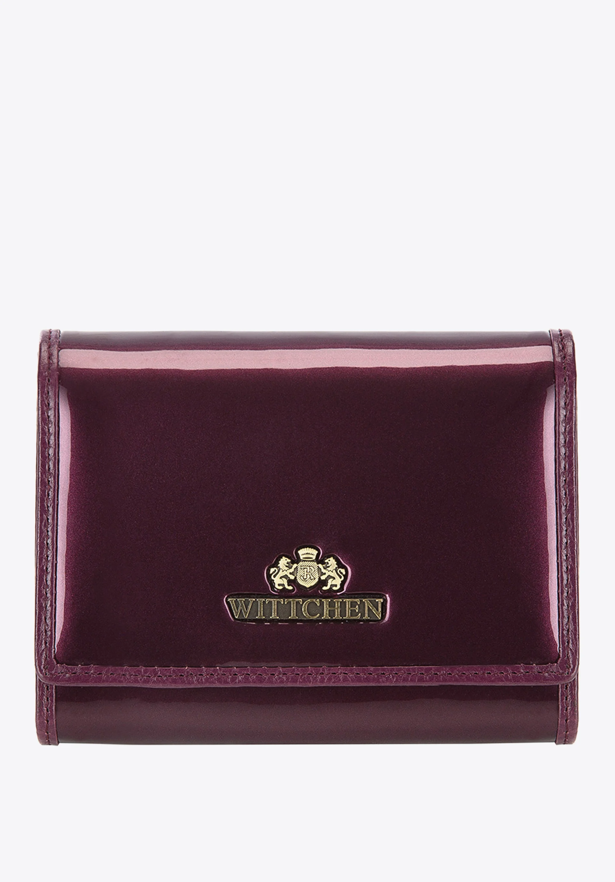 Damski portfel ze skóry lakierowany średni