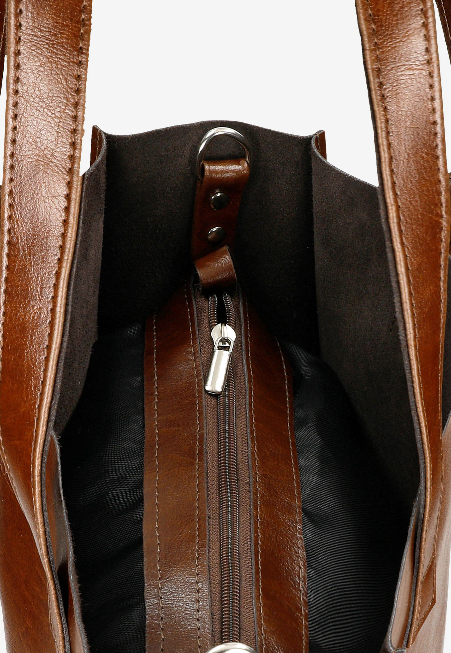 Duża skórzana torebka damska w kolorze czarnym