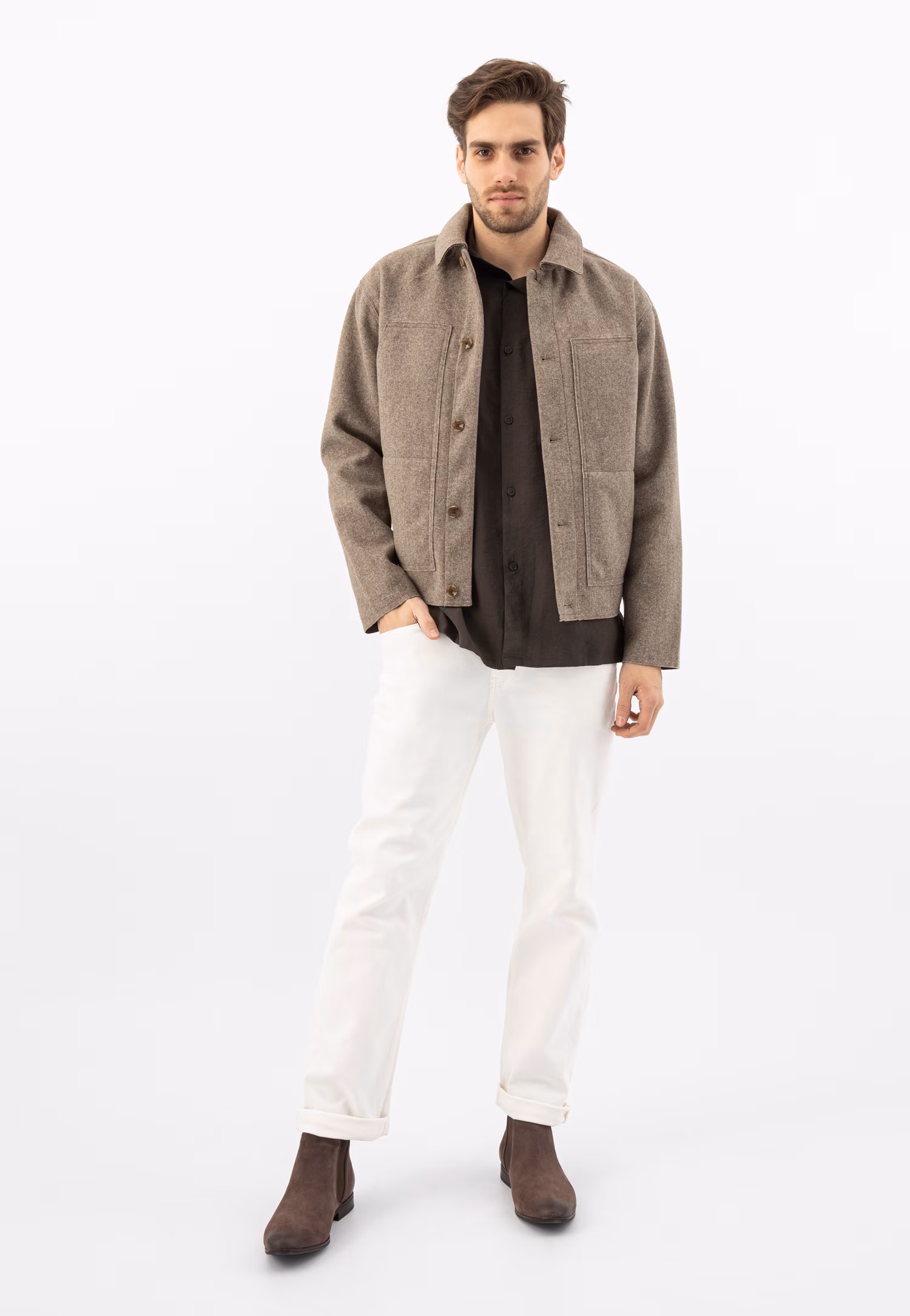 Brązowe sztyblety męskie w stylu miejskim