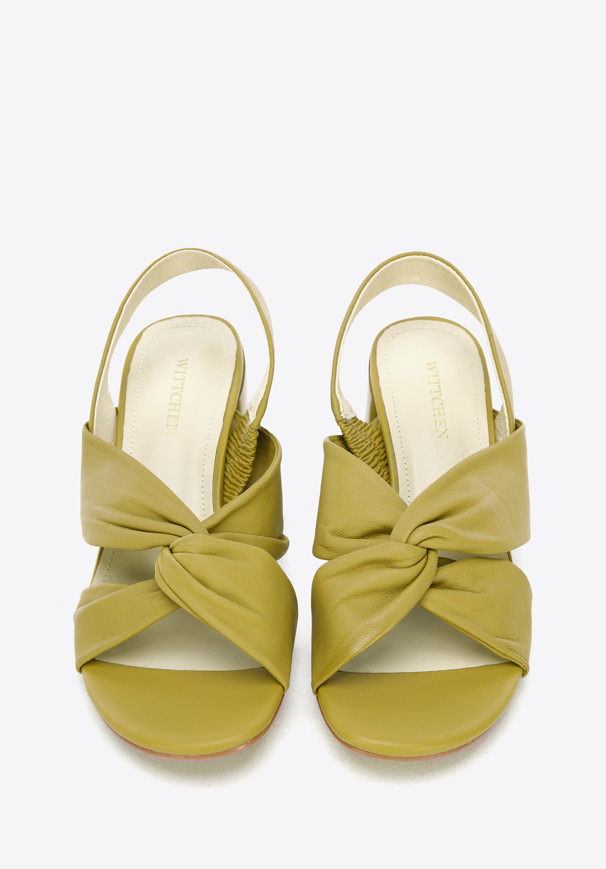 Damskie sandały z miękkiej skóry na słupku