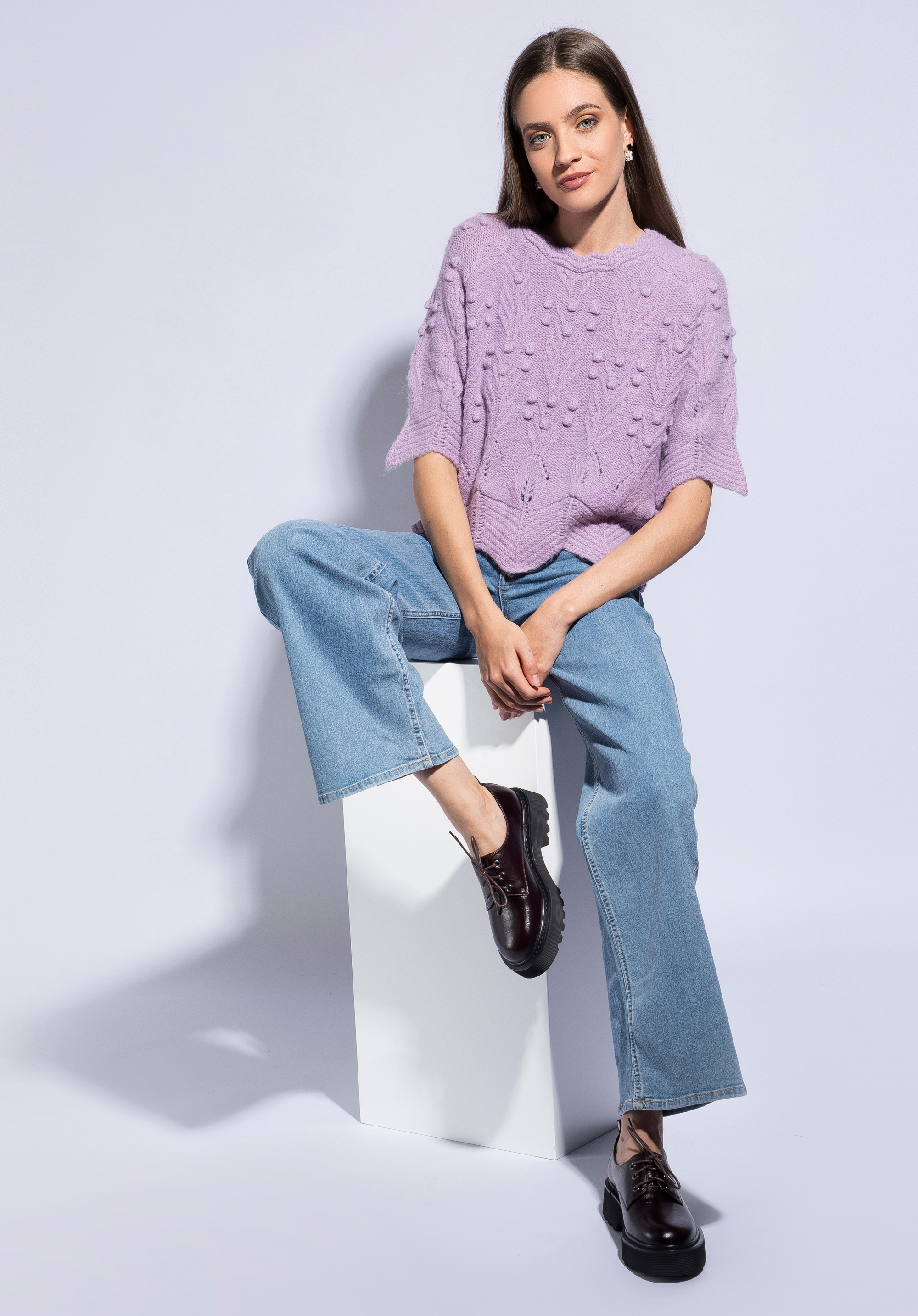 Damskie półbuty ze skóry croco na platformie