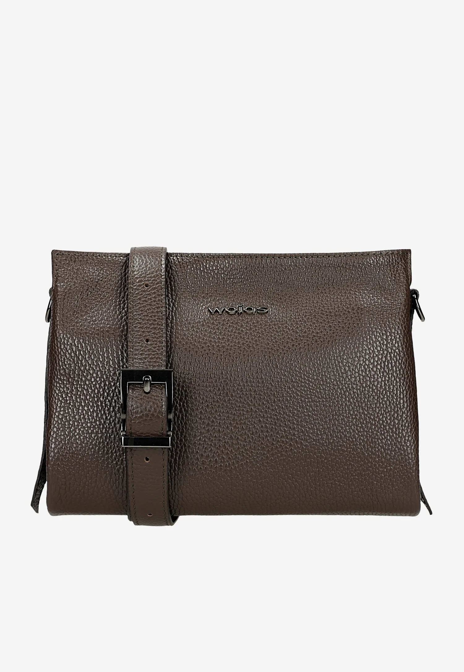 Ciemnobrązowa skórzana torebka damska na ramię