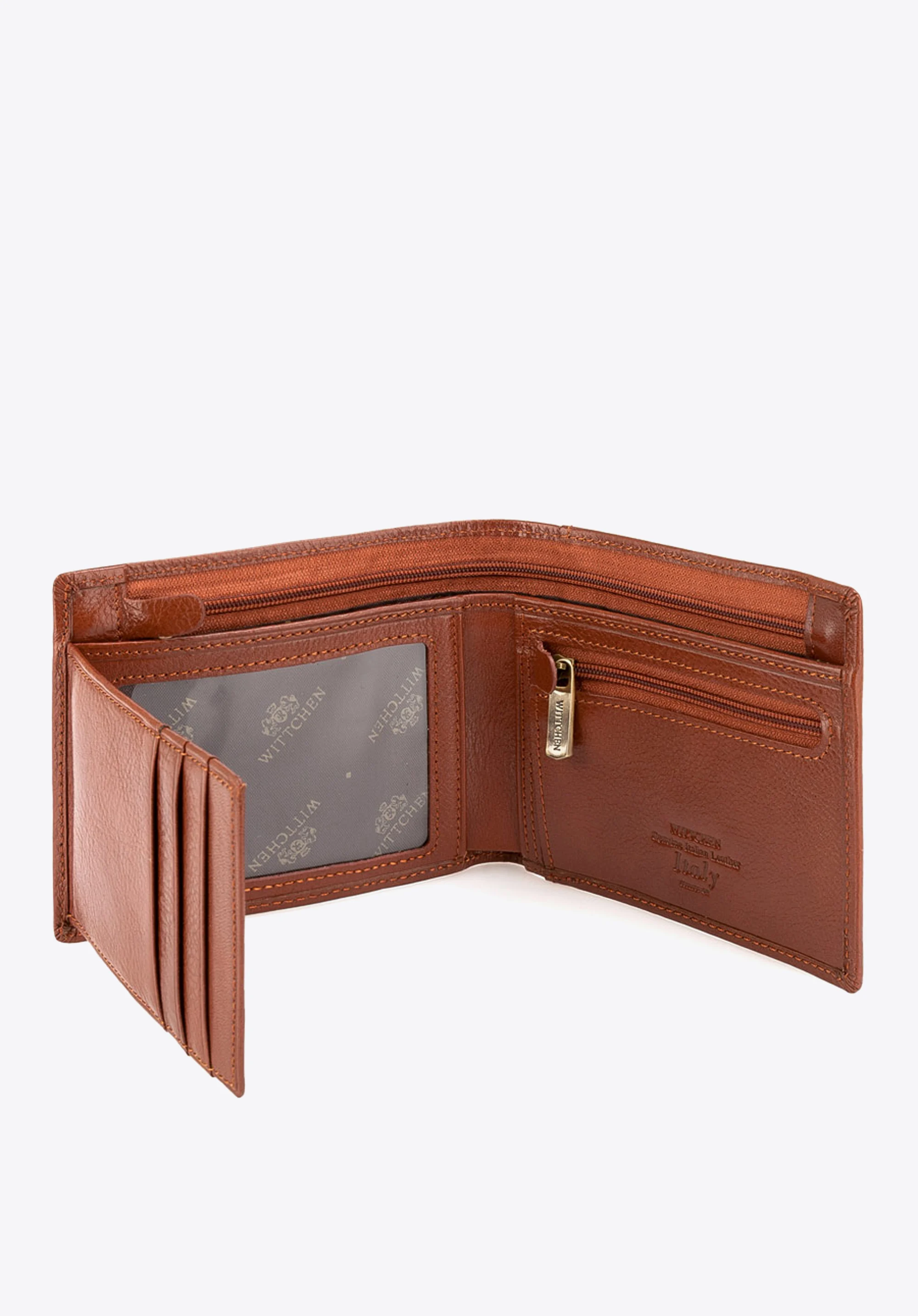 Męski portfel ze skóry z rozkładanym panelem