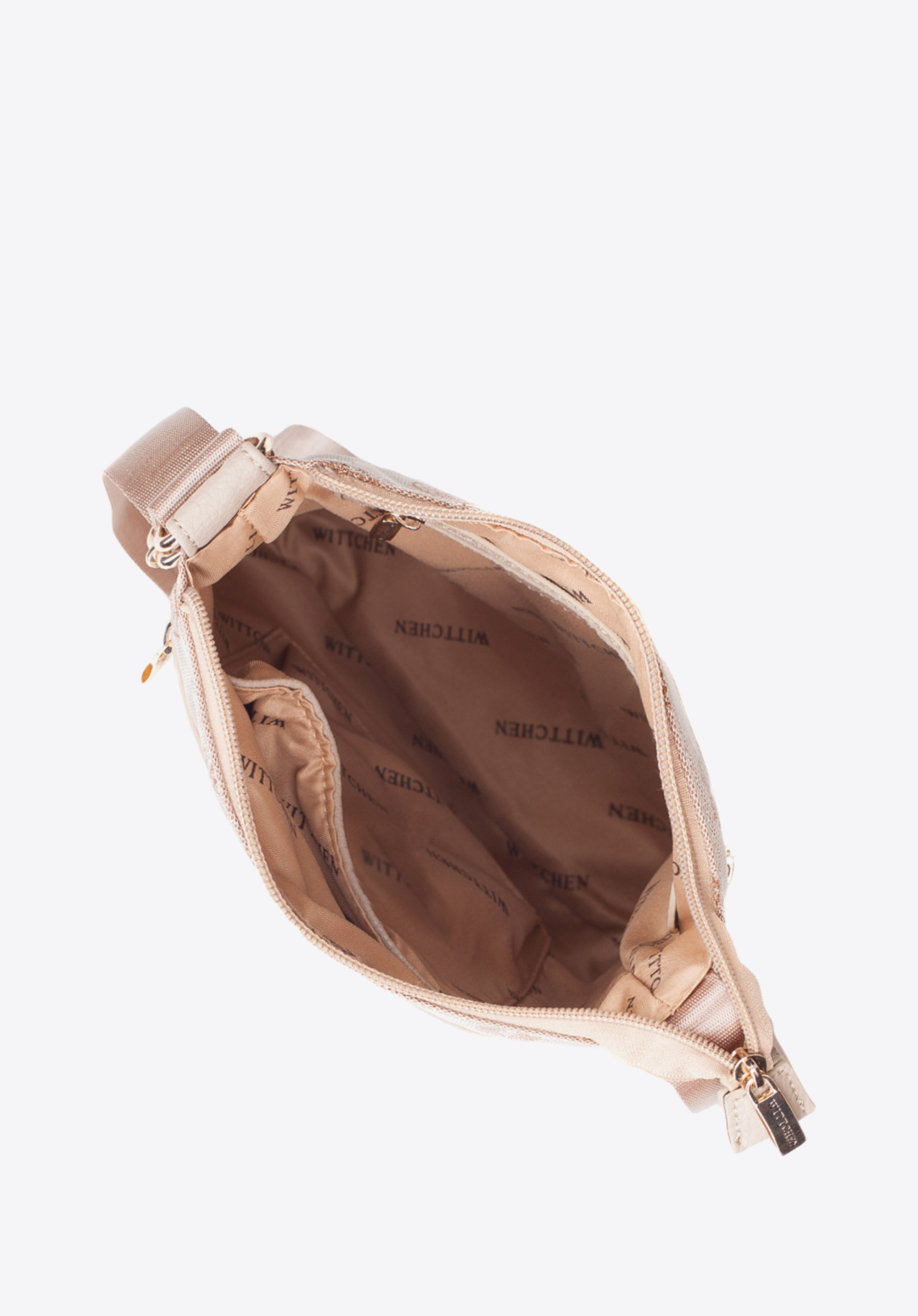 Damska listonoszka z tkaniny w logo z suwakiem