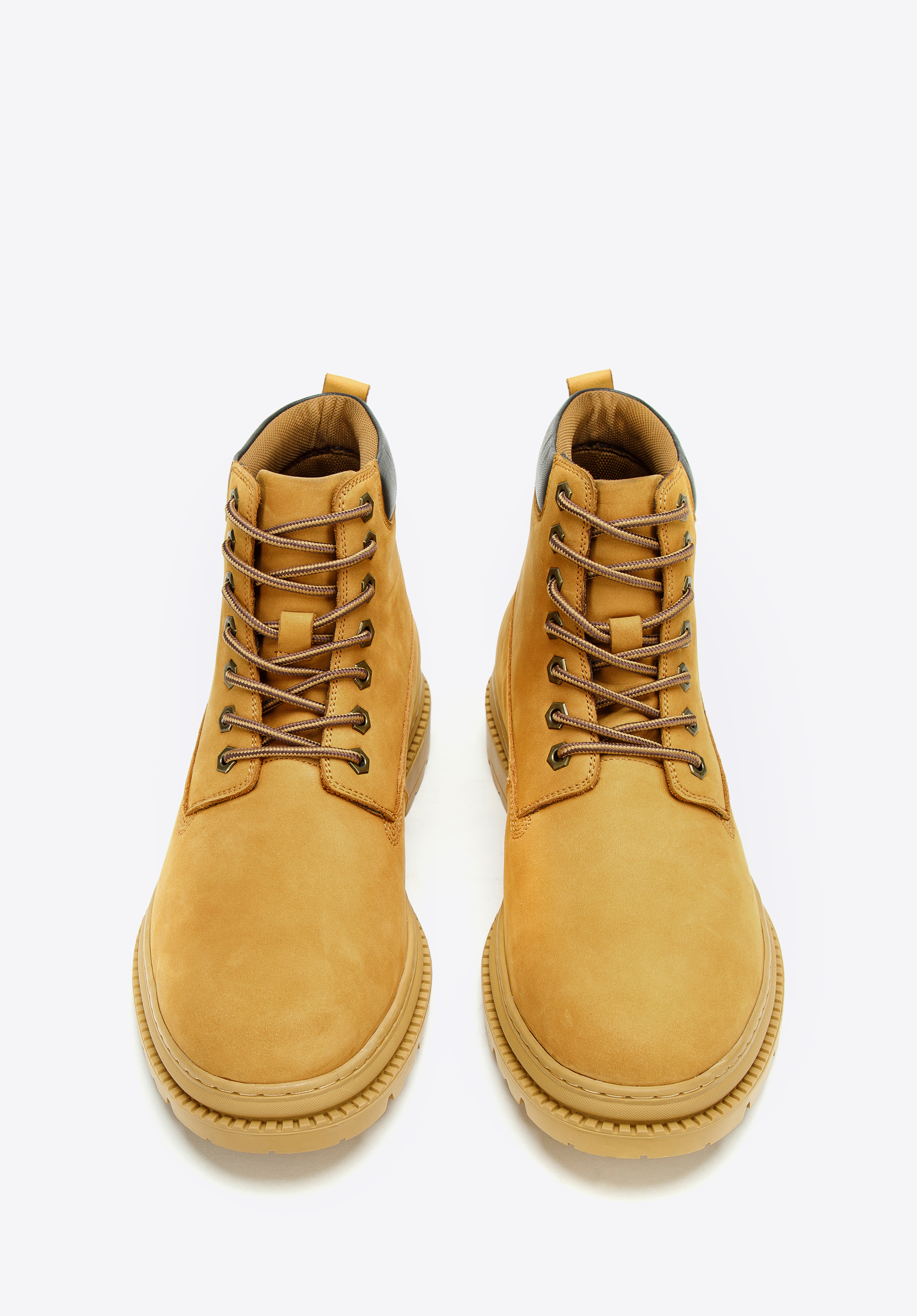 Męskie trapery nubukowe sznurowane