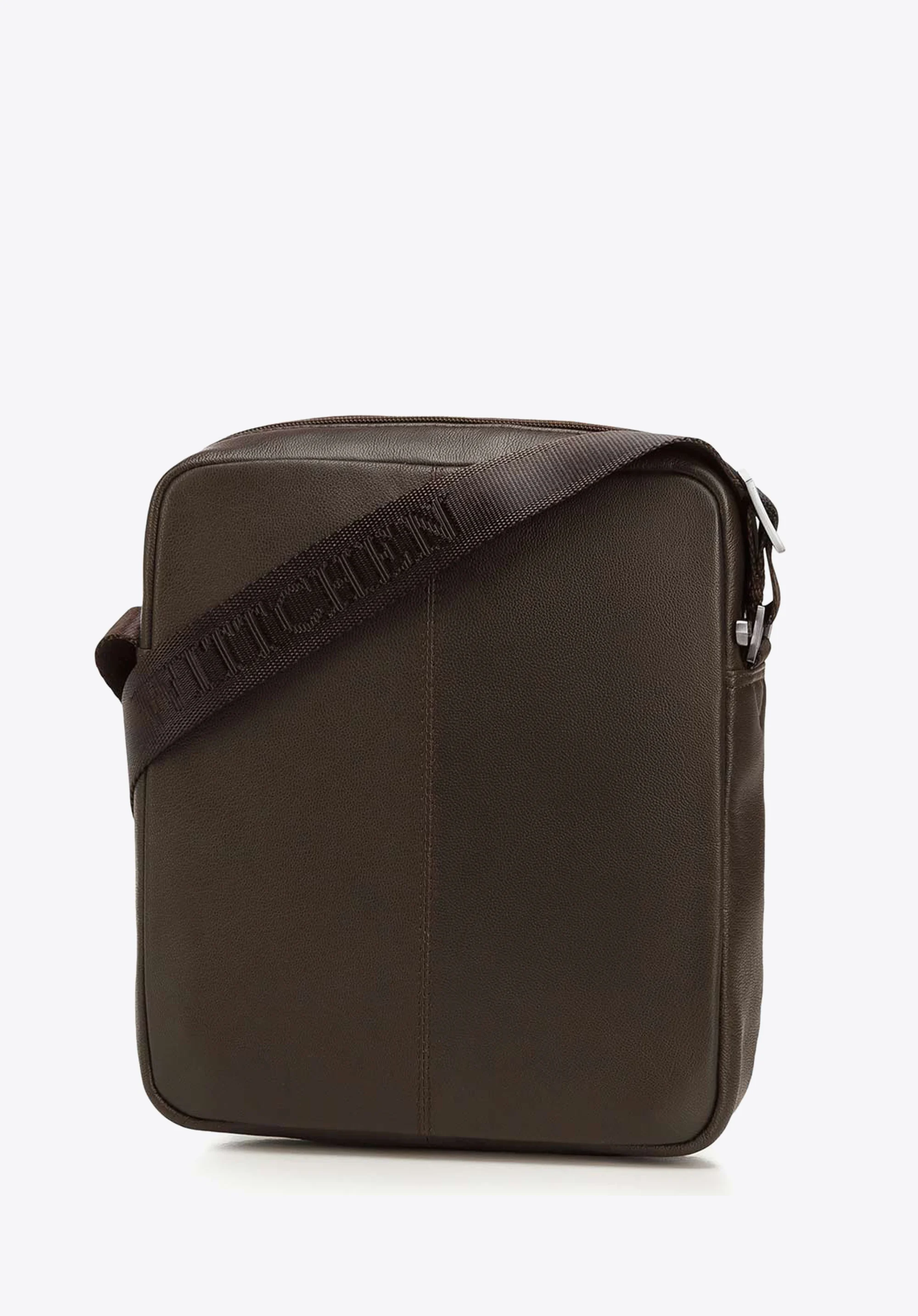 Męska listonoszka skórzana stębnowana mała