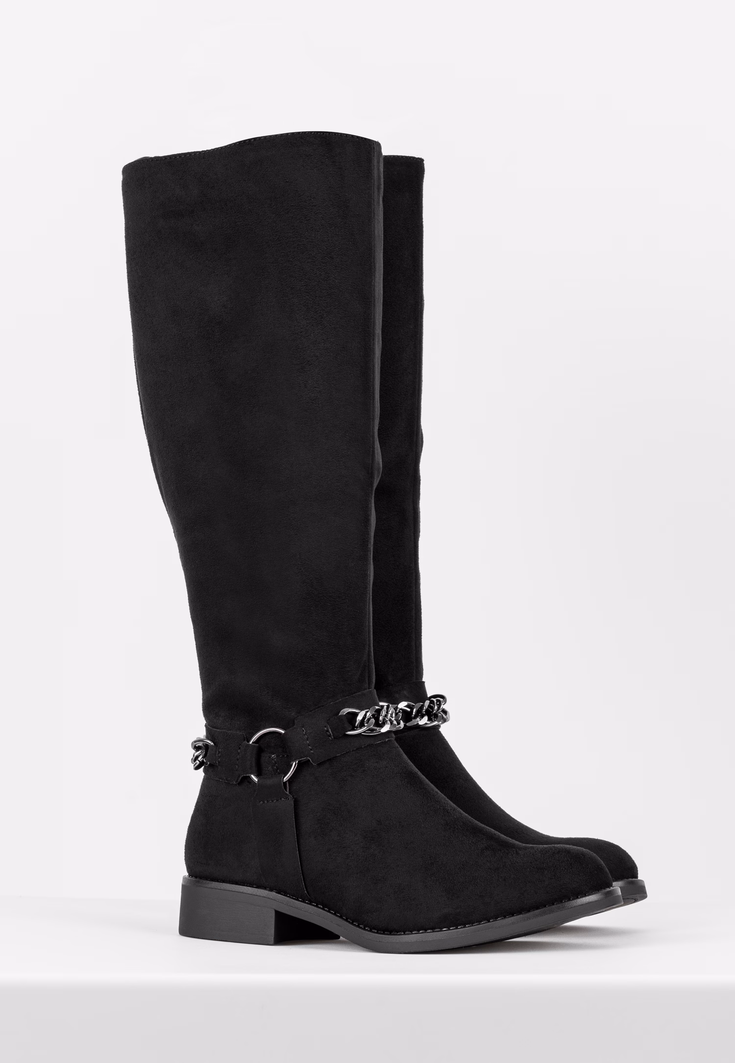 WJS płaskie kozaki damskie w kolorze czarnym