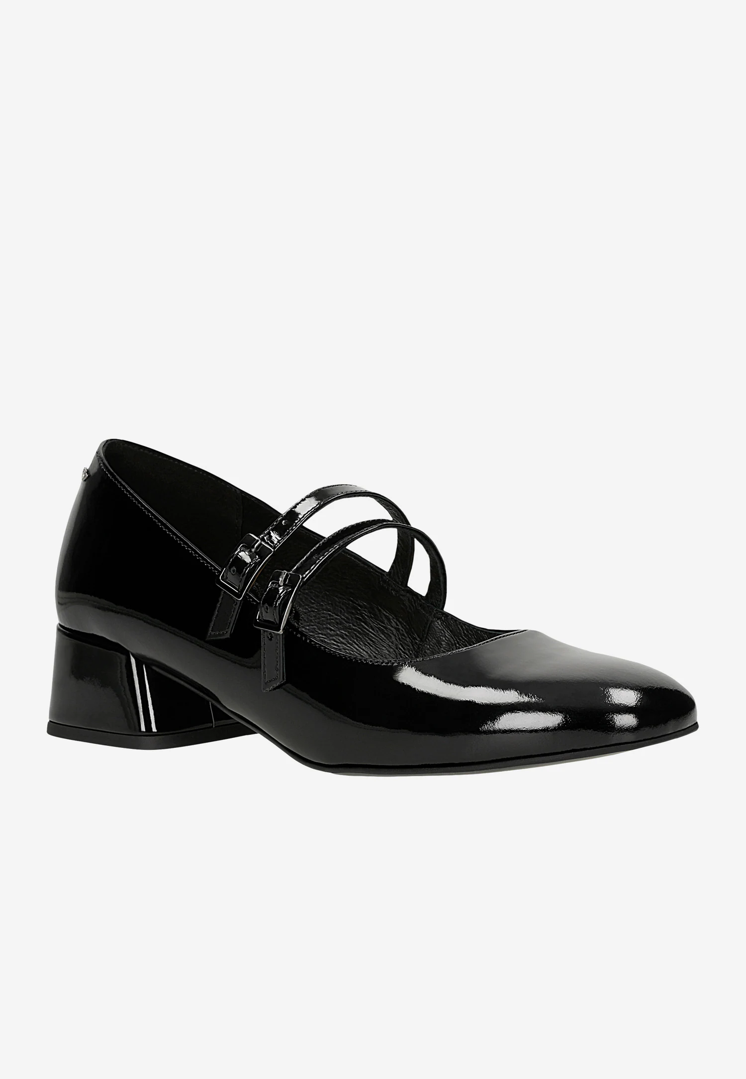 Lakierowane damskie Mary Jane na obcasie