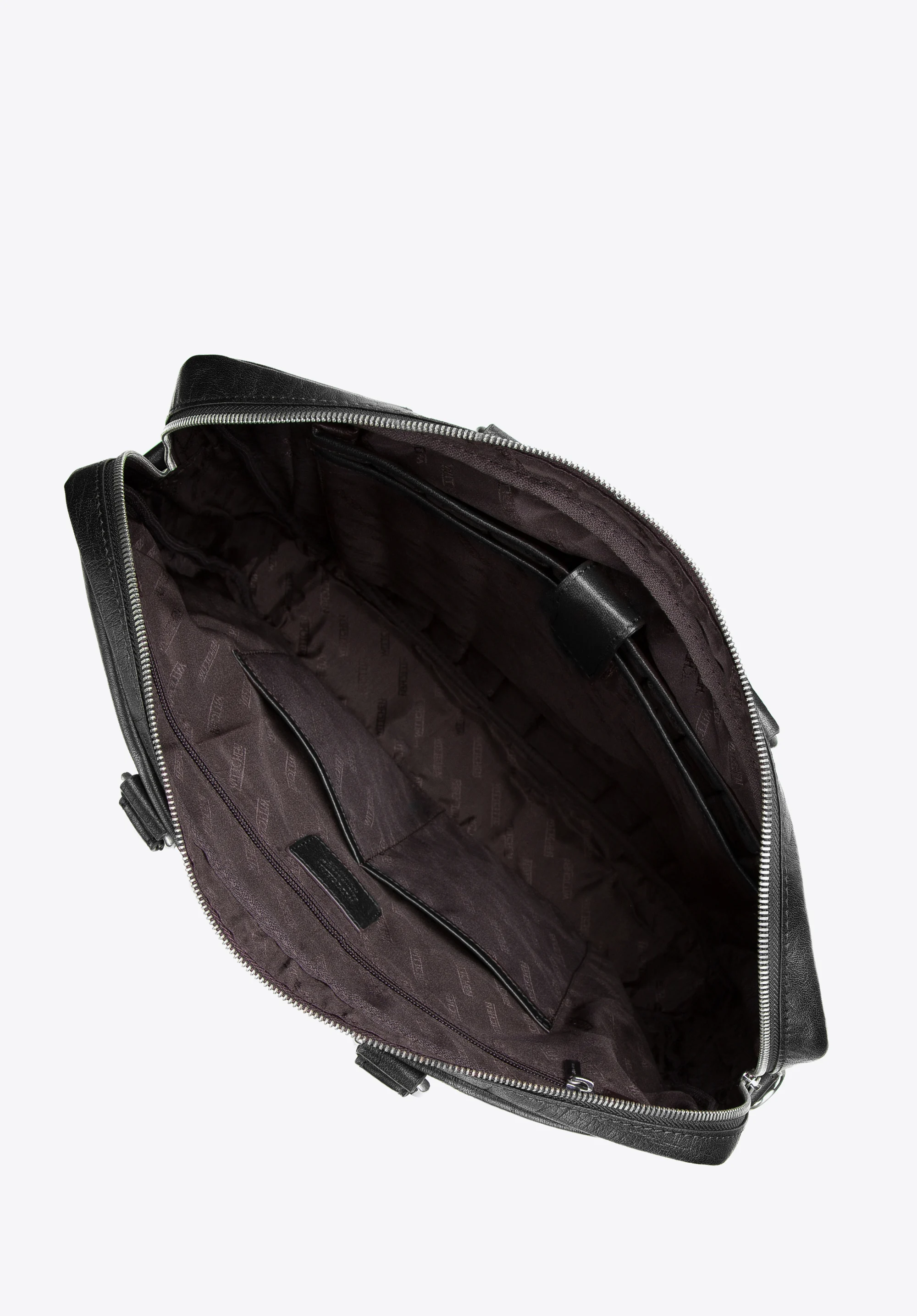 Męska torba na laptopa 17” skórzana z wypukłą kieszenią z przodu