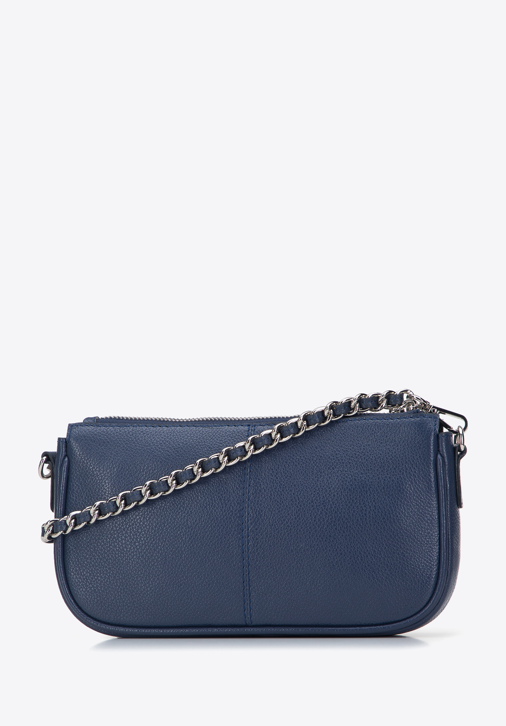 Damska torebka skórzana podwójna z etui na łańcuszku