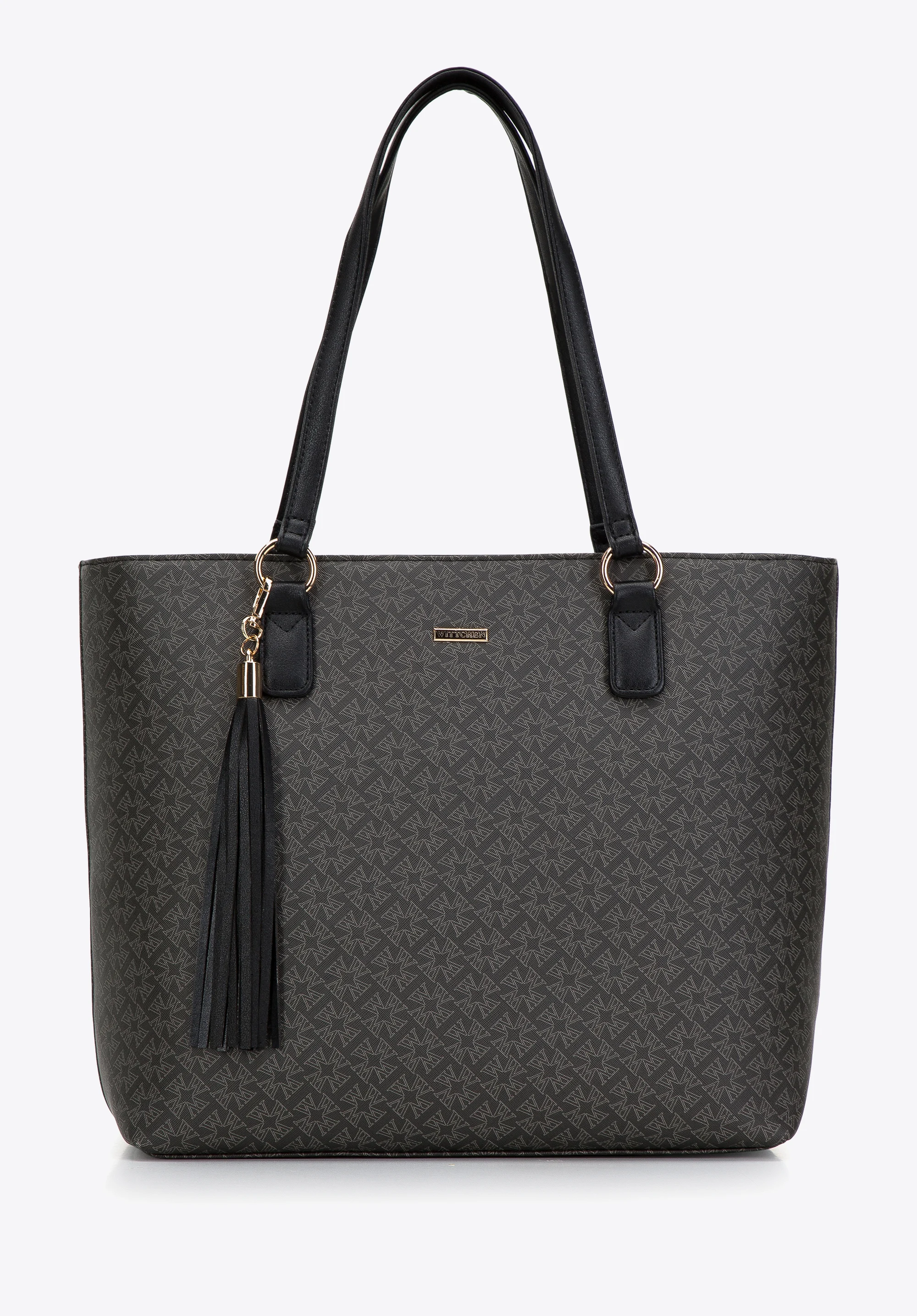 Torebka shopperka z ekoskóry w monogram