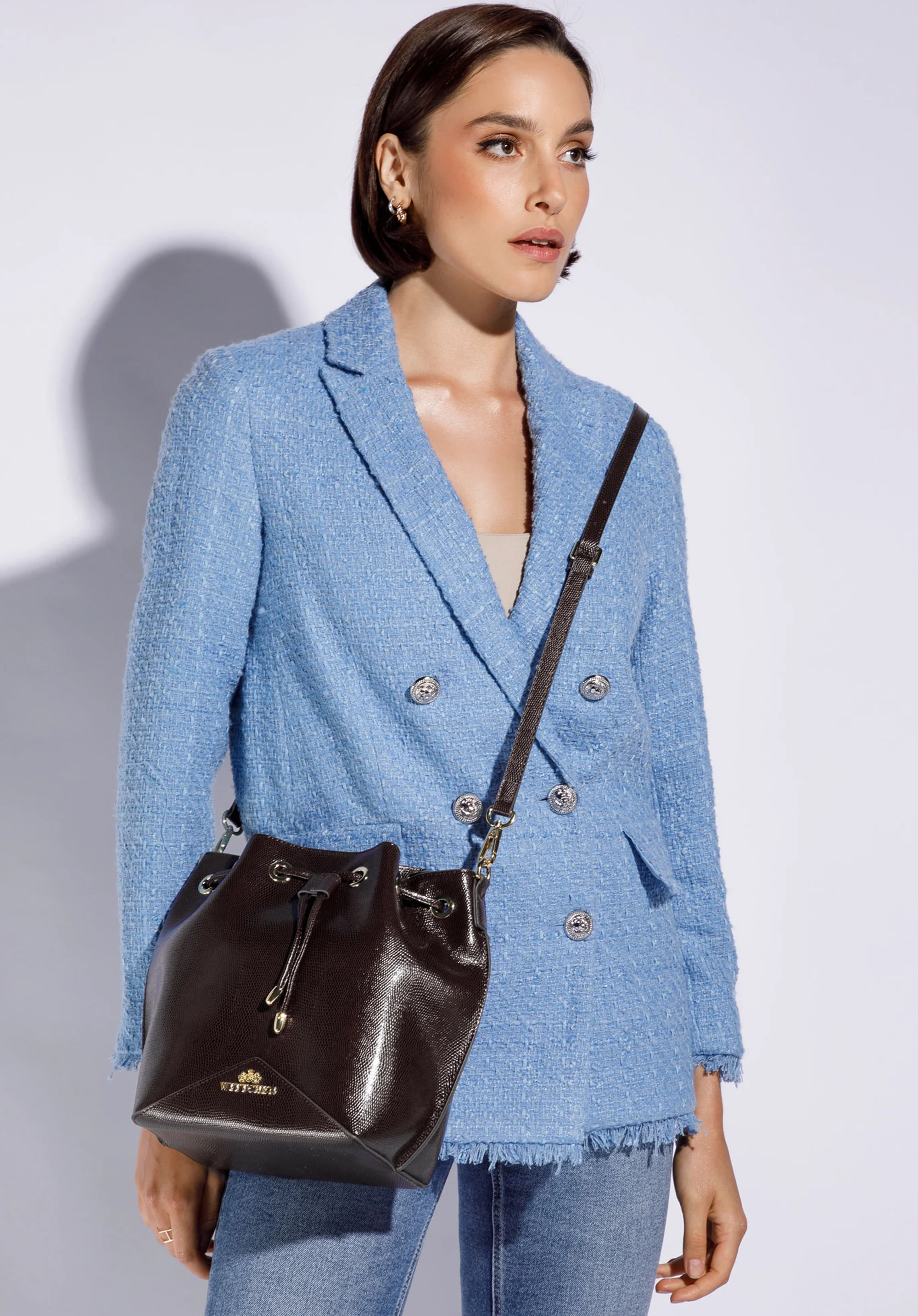 Torebka worek skórzana mała