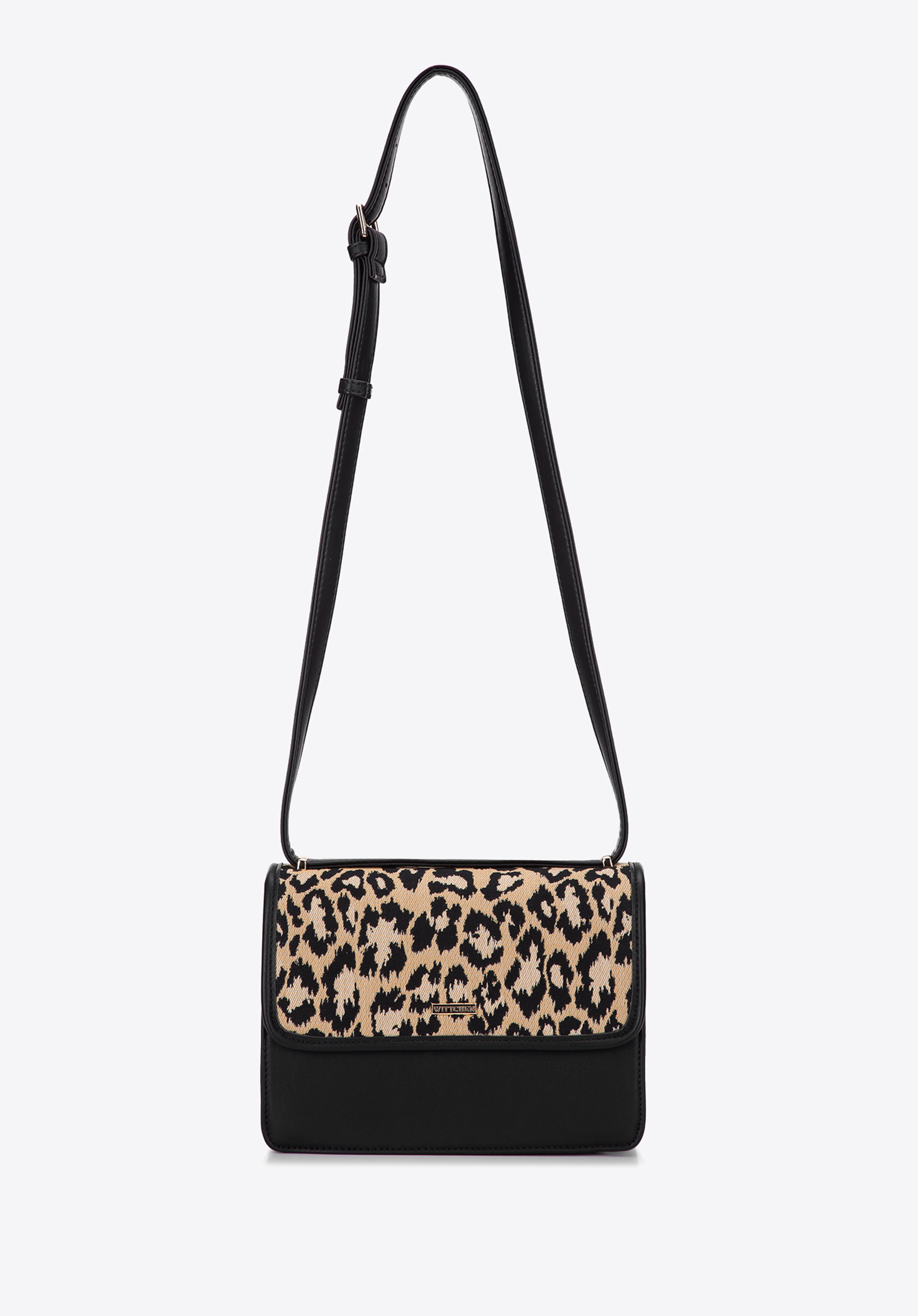 Damska listonoszka z ekoskóry z wzorzystą klapą