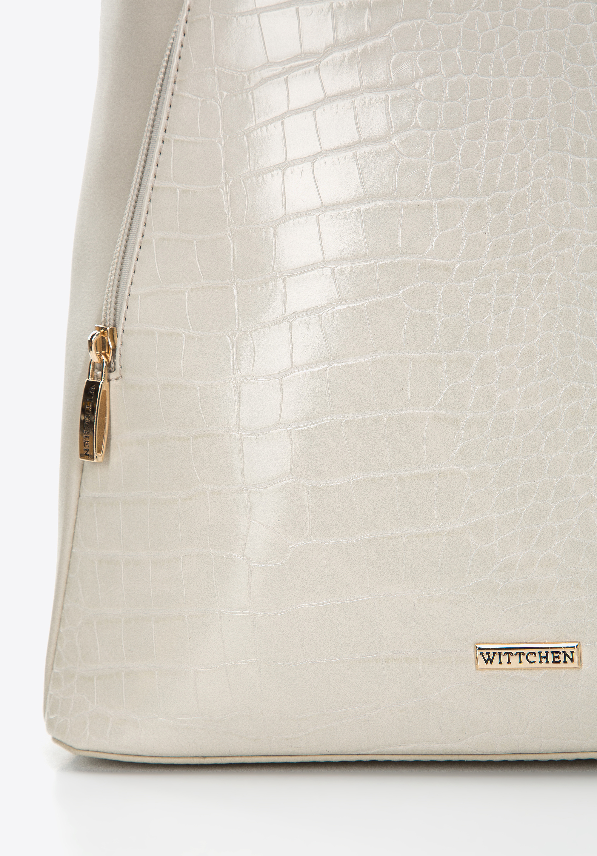 Damski plecak z ekoskóry o dwóch fakturach trapezowy