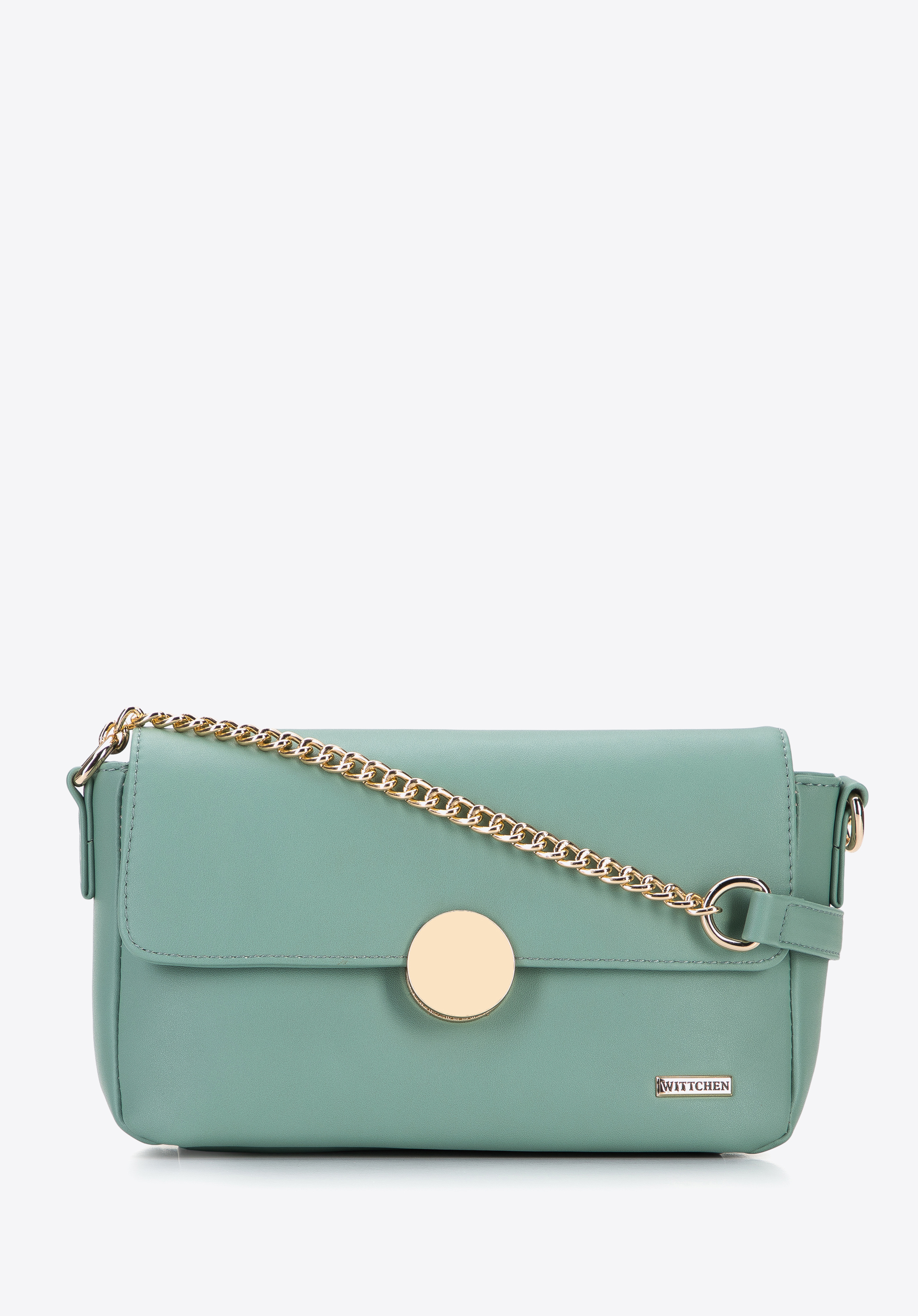 Damska listonoszka z ekoskóry z okrągłą klamrą