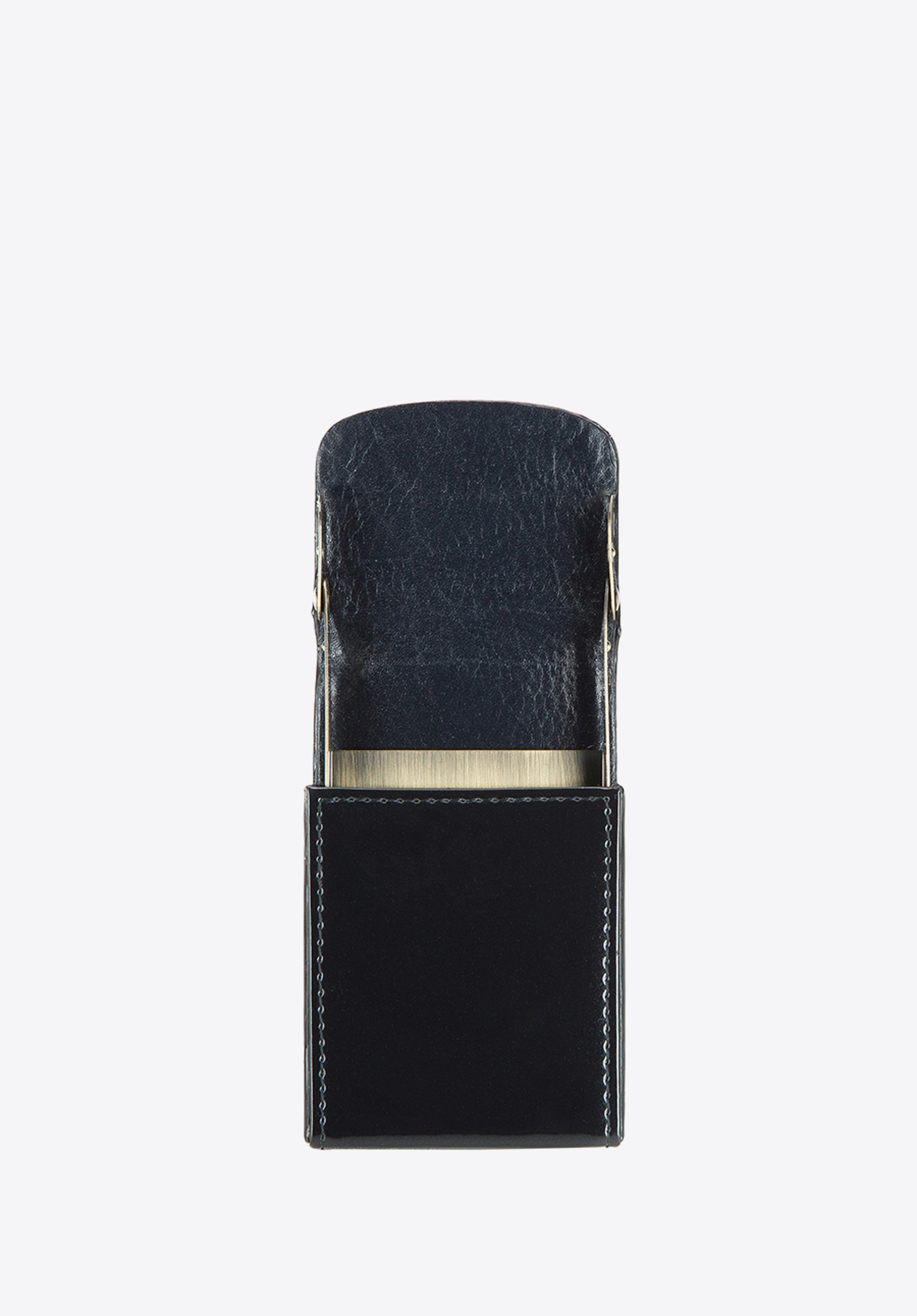 Etui na wizytówki ze skóry lakierowanej pionowe