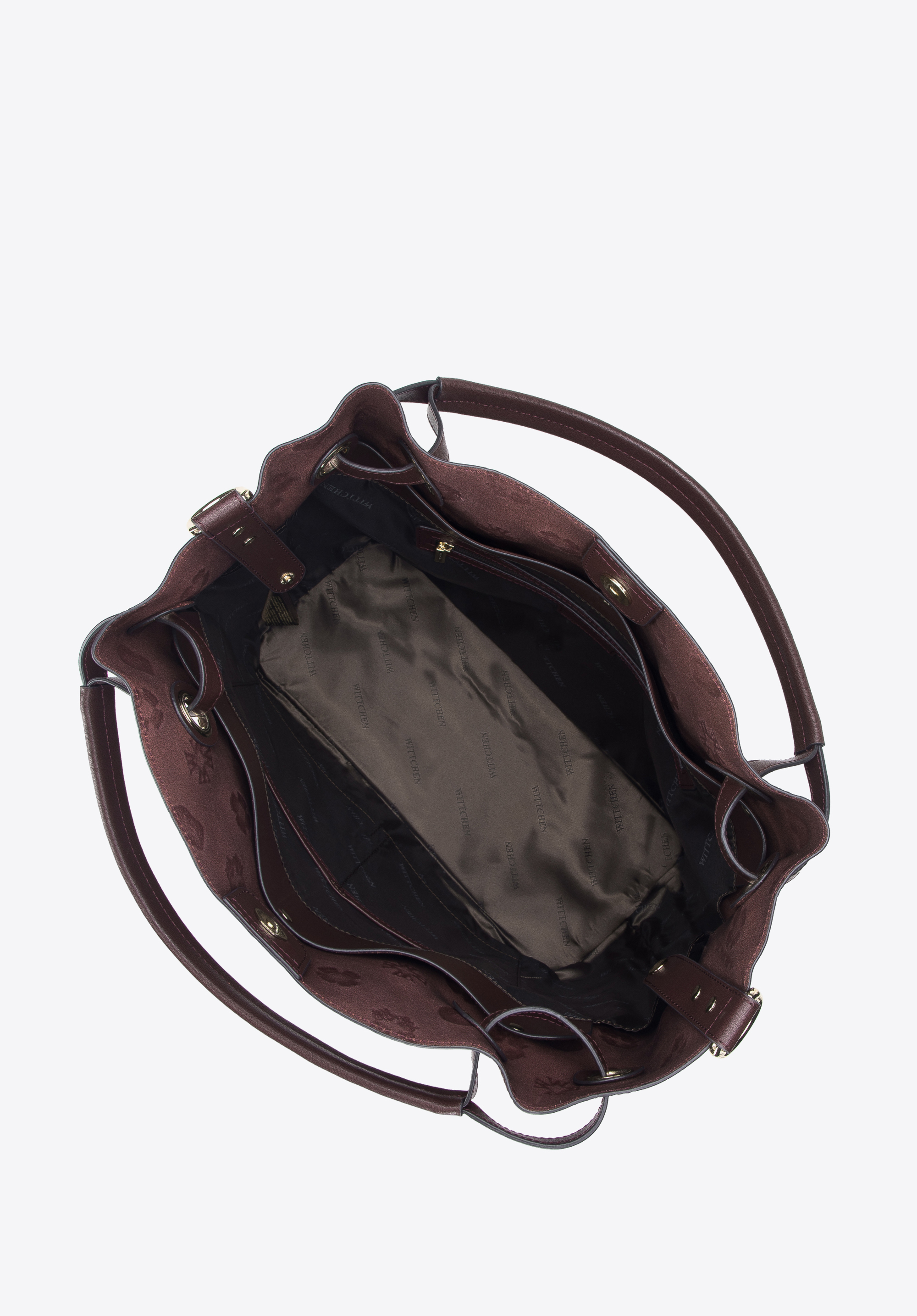 Torebka worek ze skóry w monogram