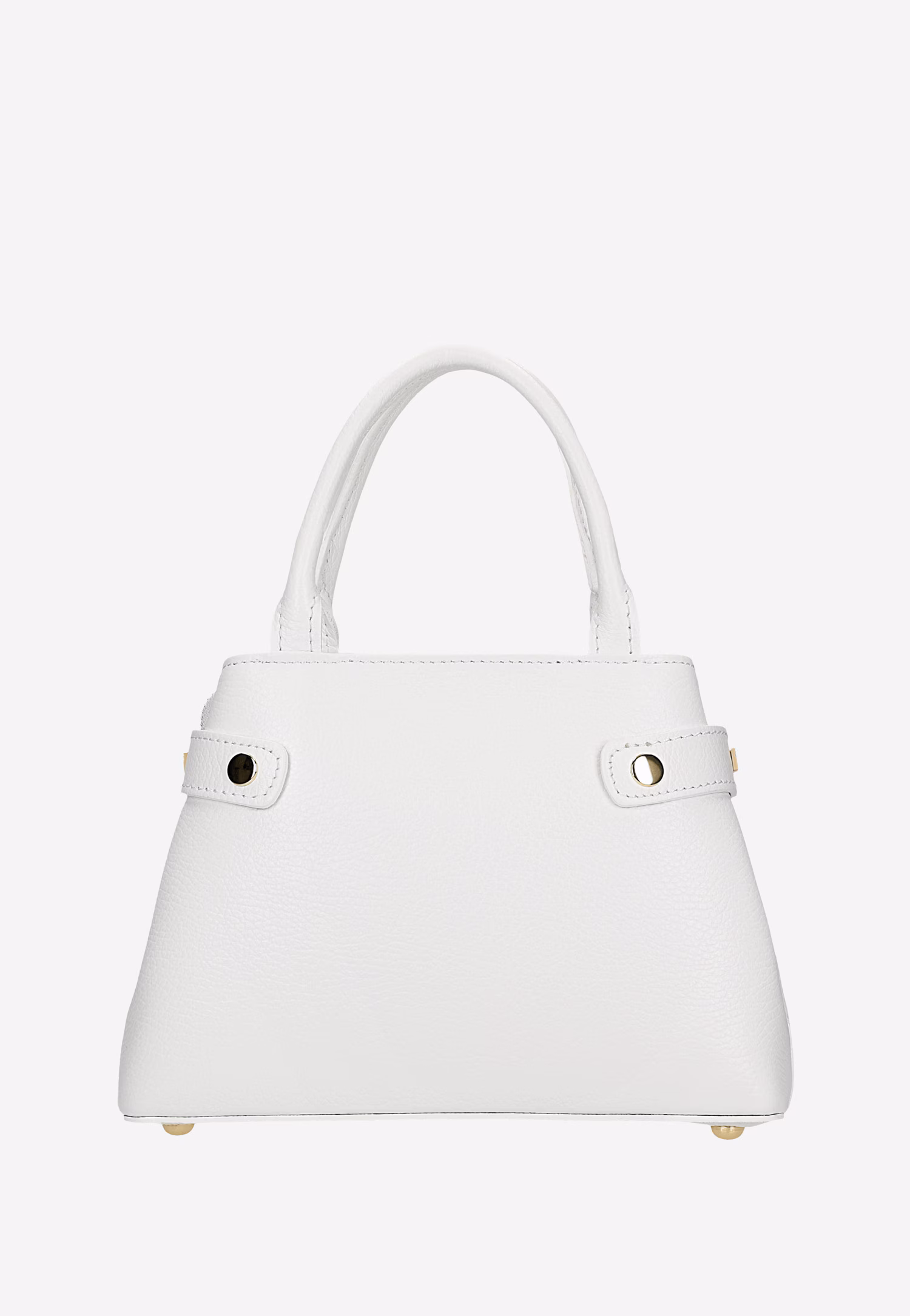 Biała skórzana torebka typu kuferek