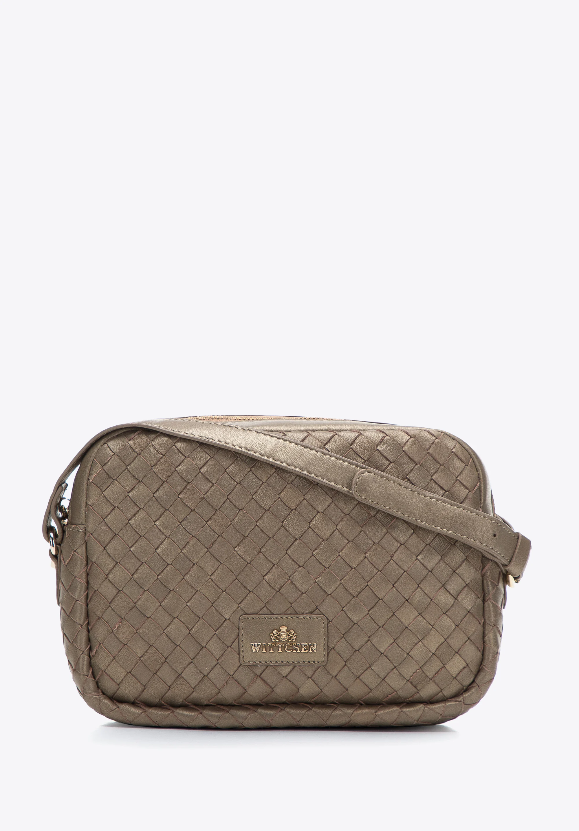 Damska listonoszka ze skórzanej plecionki mała