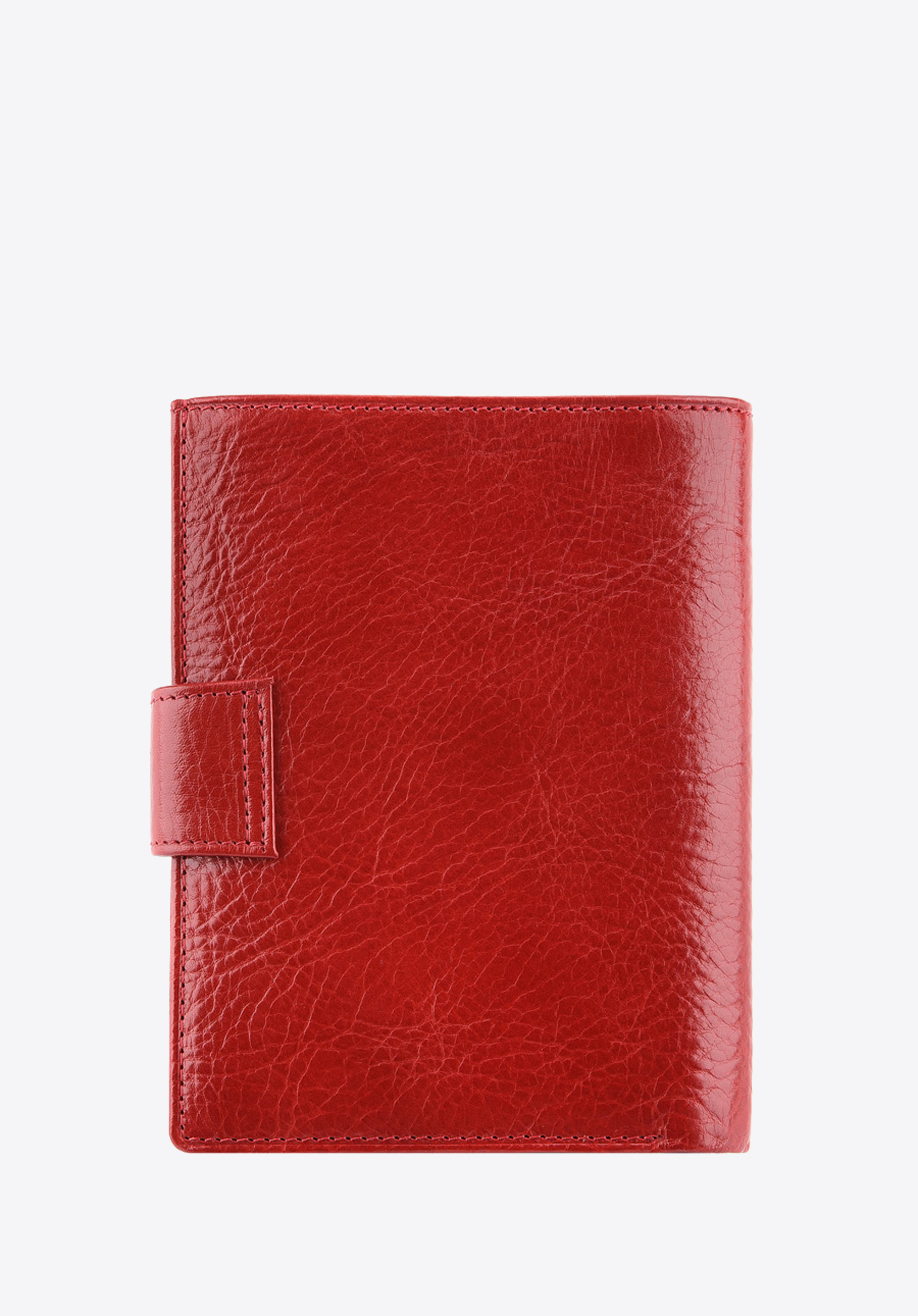 Damski portfel skórzany z przezroczystą kieszenią