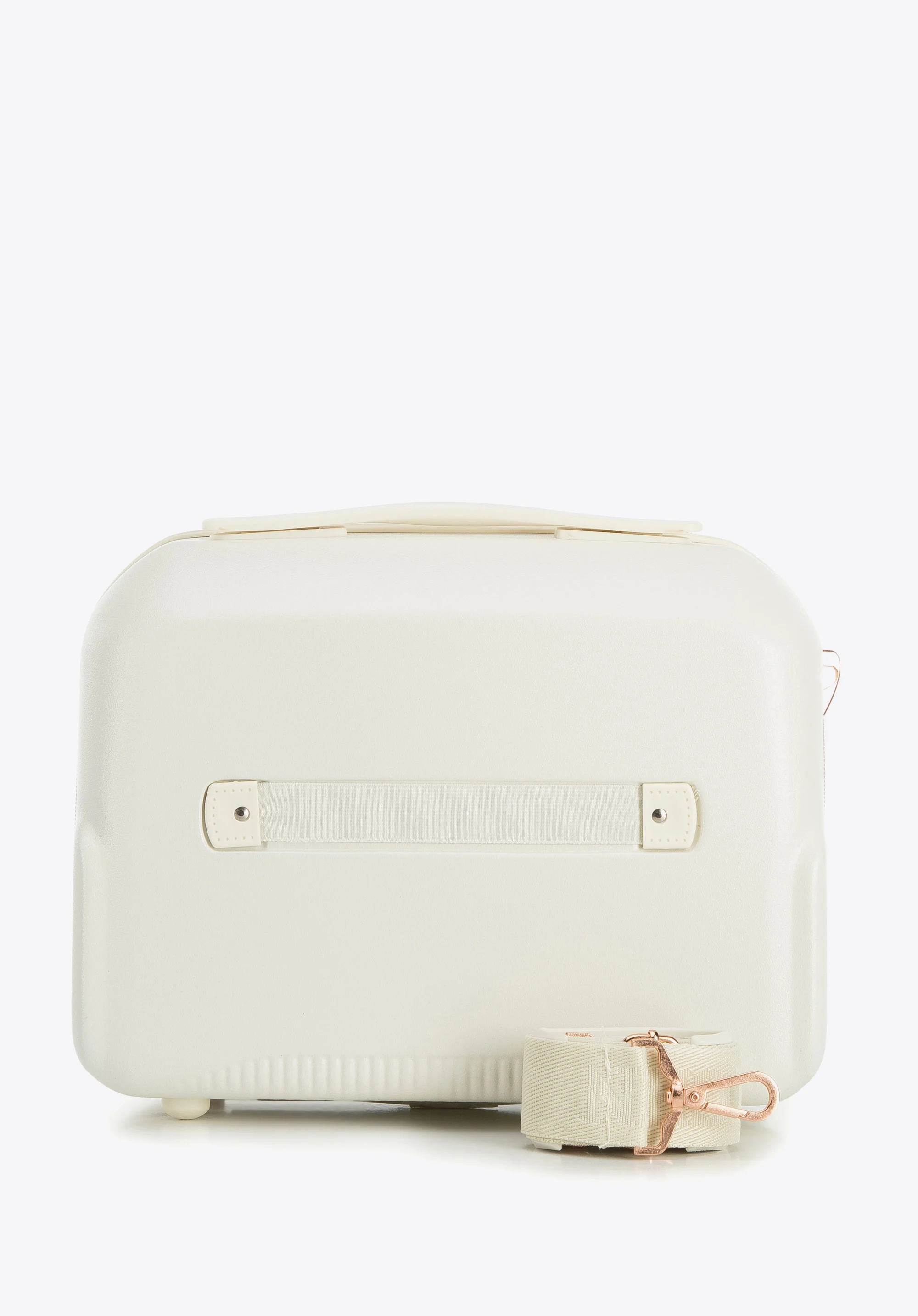 Walizka kabinowa z polikarbonu z suwakiem w kolorze różowego złota