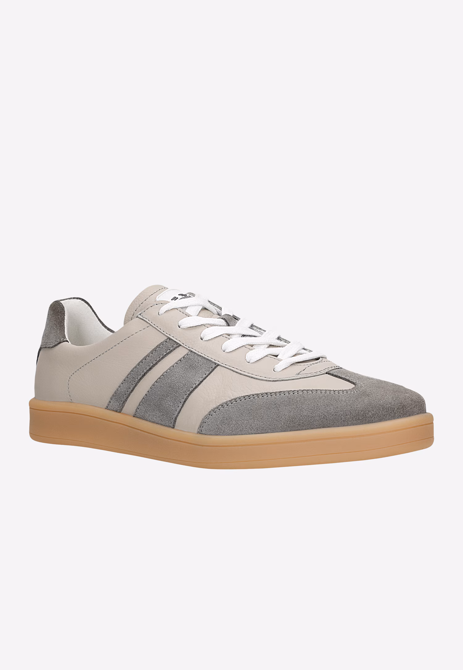 Szare trampki męskie ze skóry naturalnej