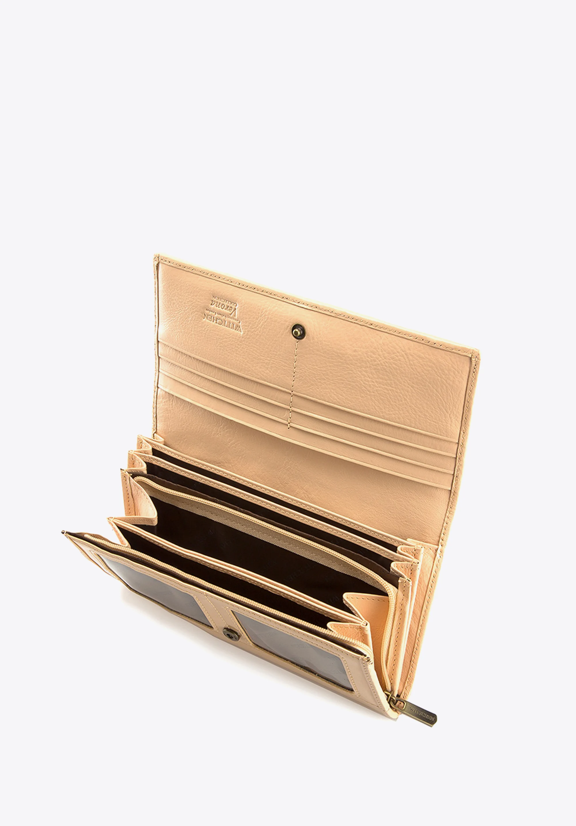 Damski portfel ze skóry lakierowany duży