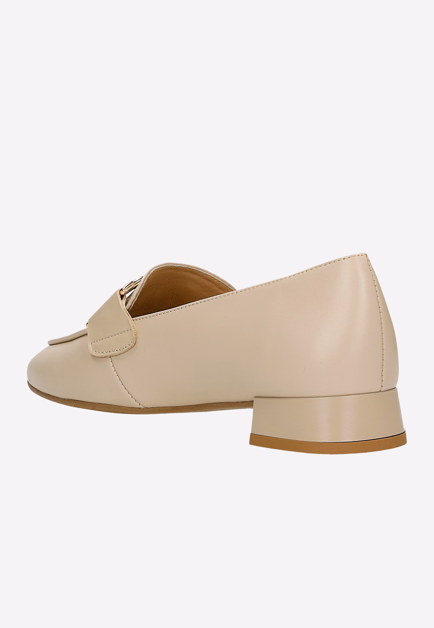 Brązowe wsuwane półbuty na obcasie