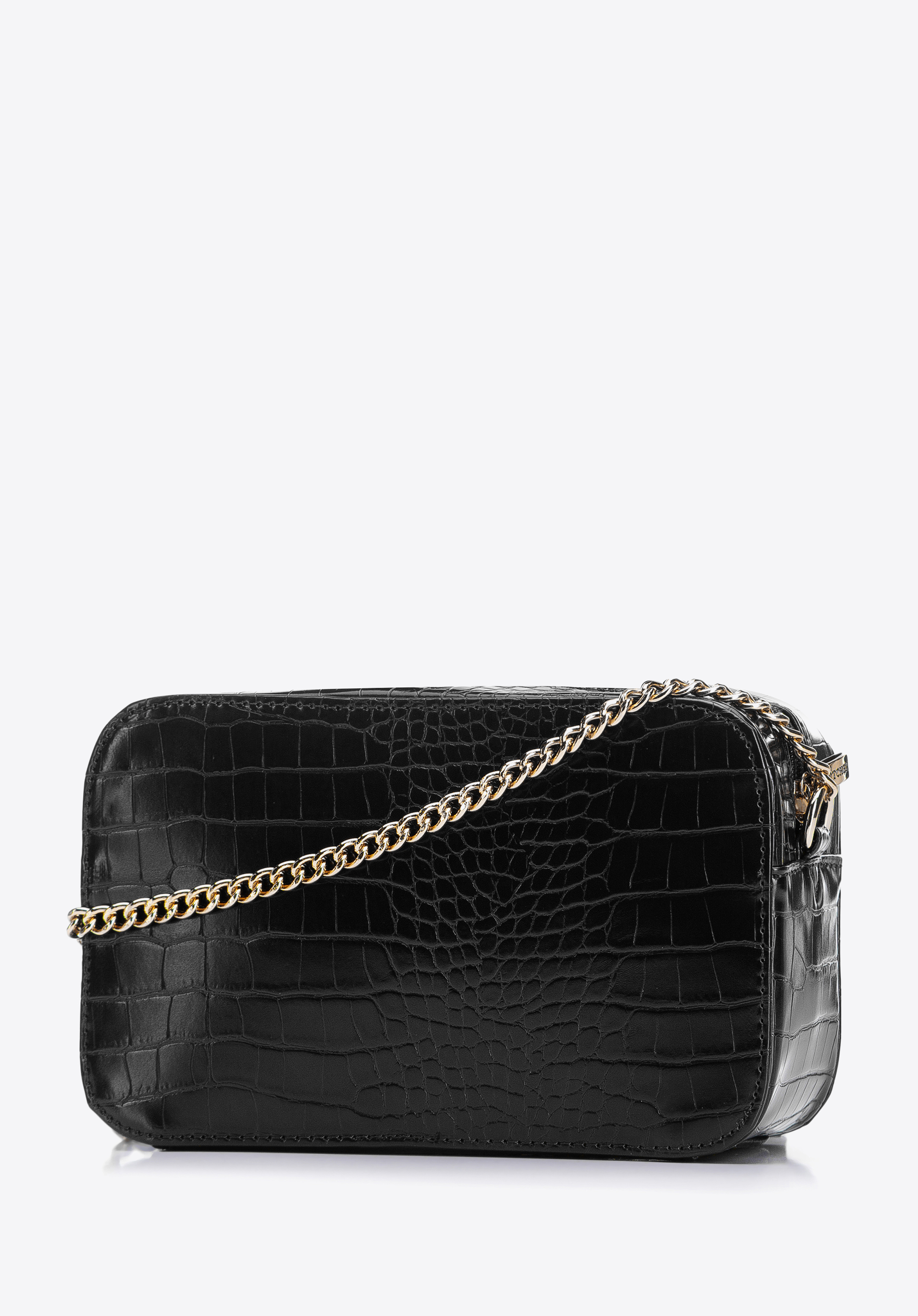 Damska listonoszka z ekoskóry croco pudełkowa