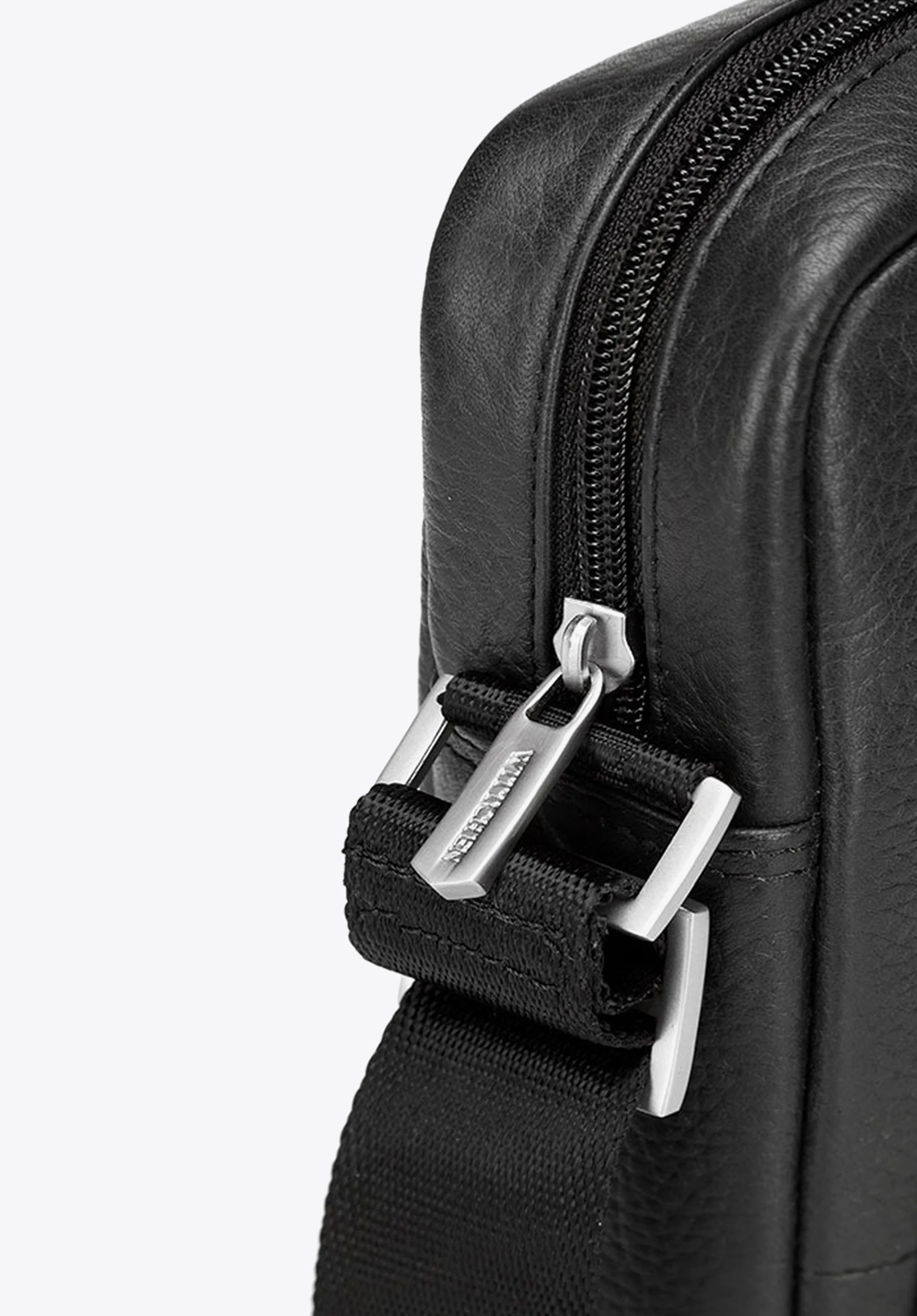 Męska listonoszka skórzana stębnowana mała