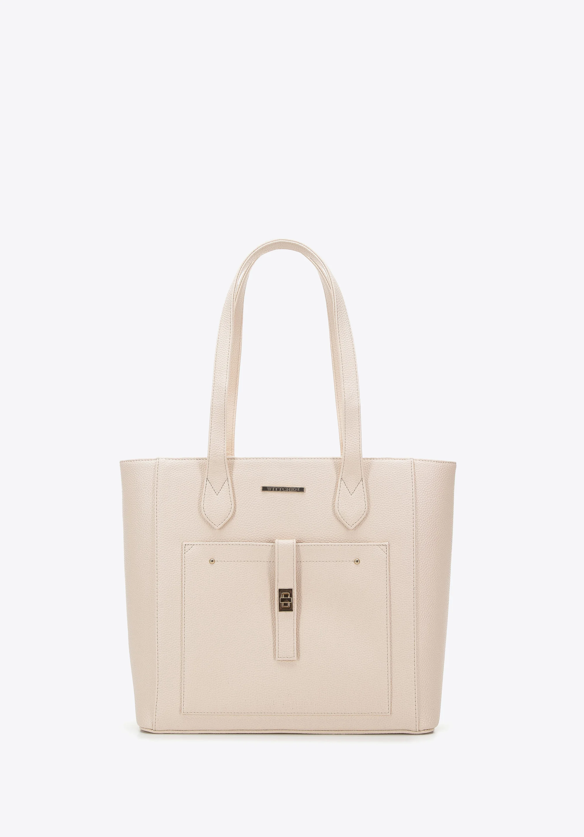 Torebka shopperka klasyczna z kieszenią z przodu