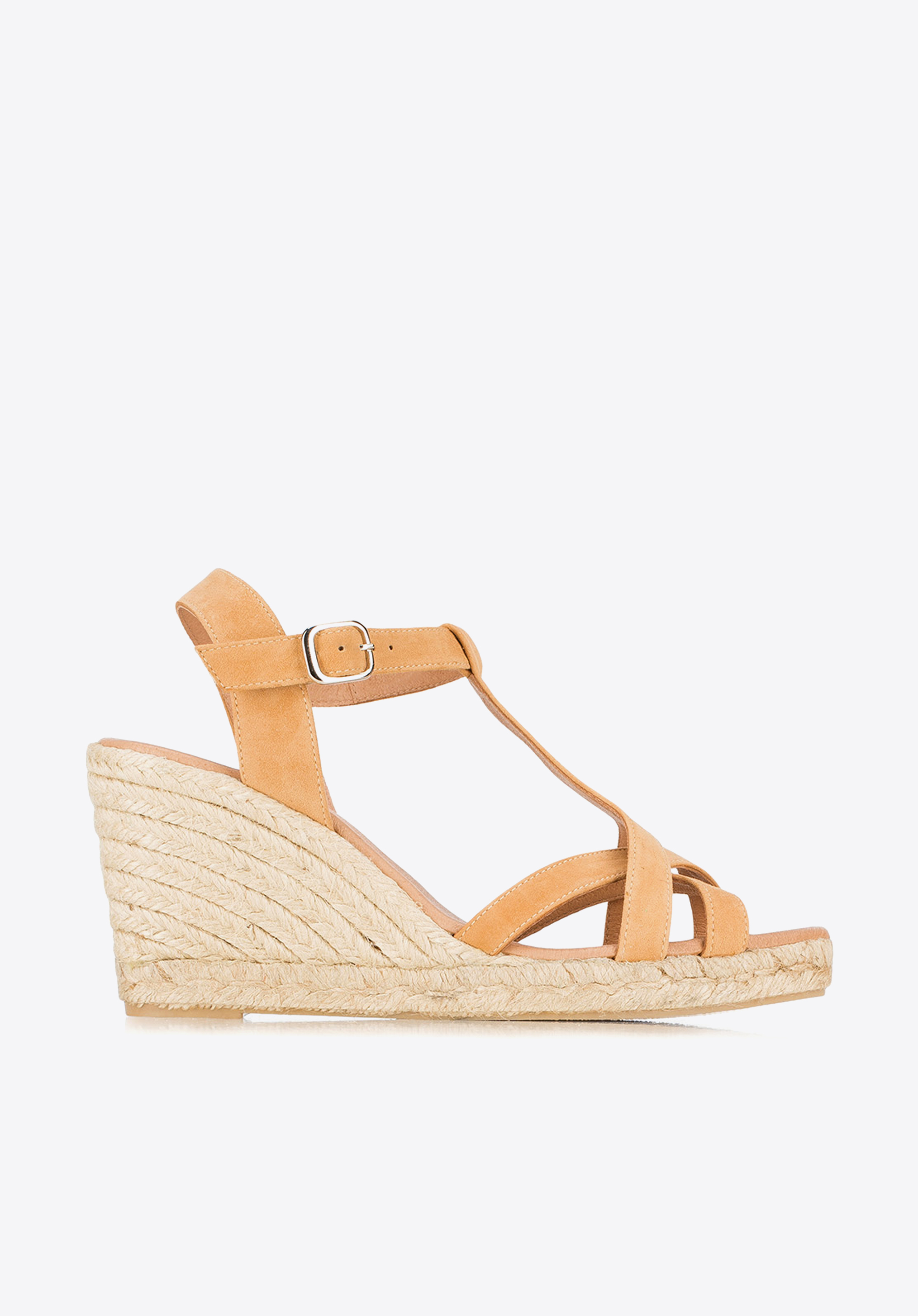 Damskie sandały espadryle z zamszu