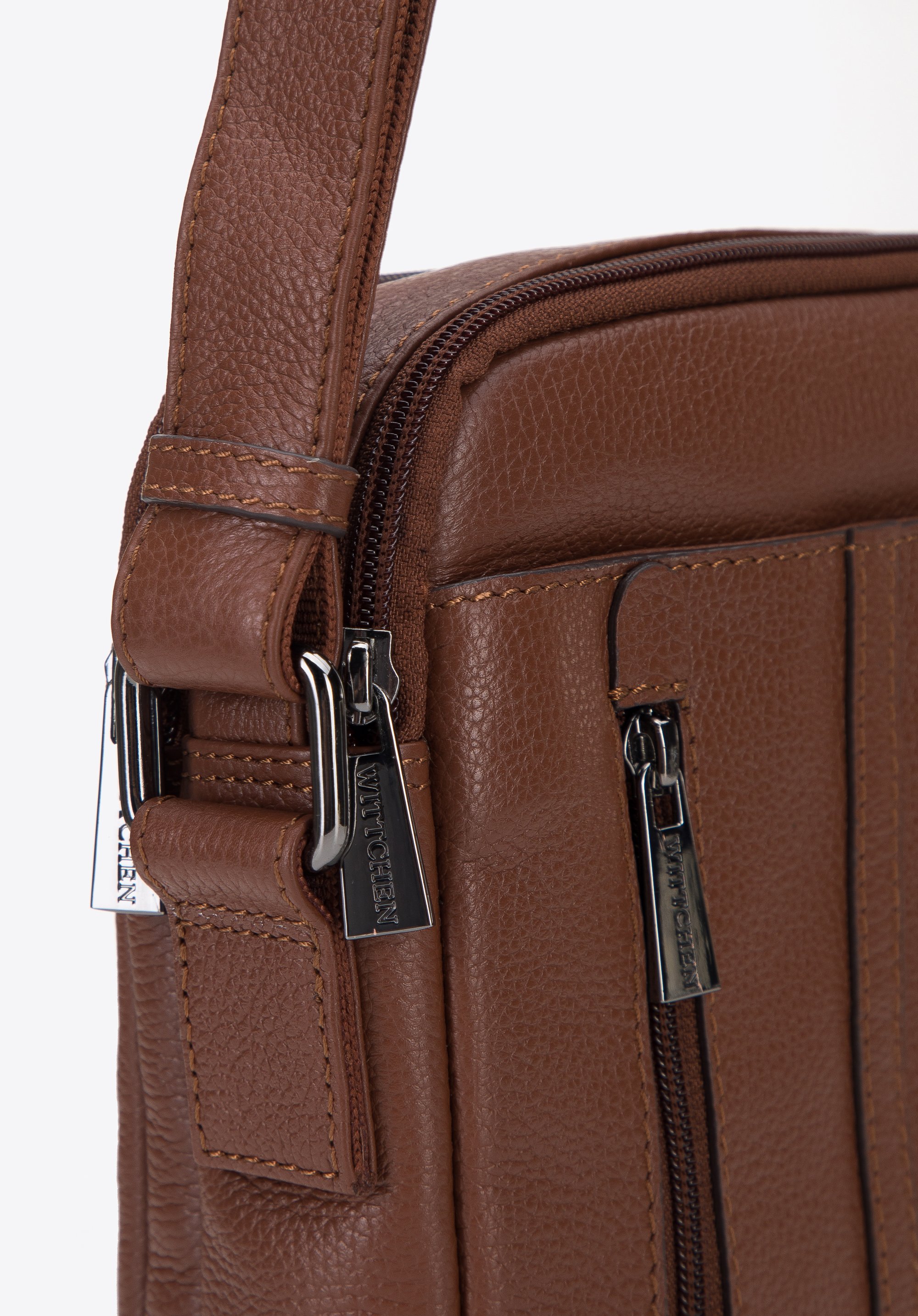 Męska listonoszka skórzana z pionowym paskiem