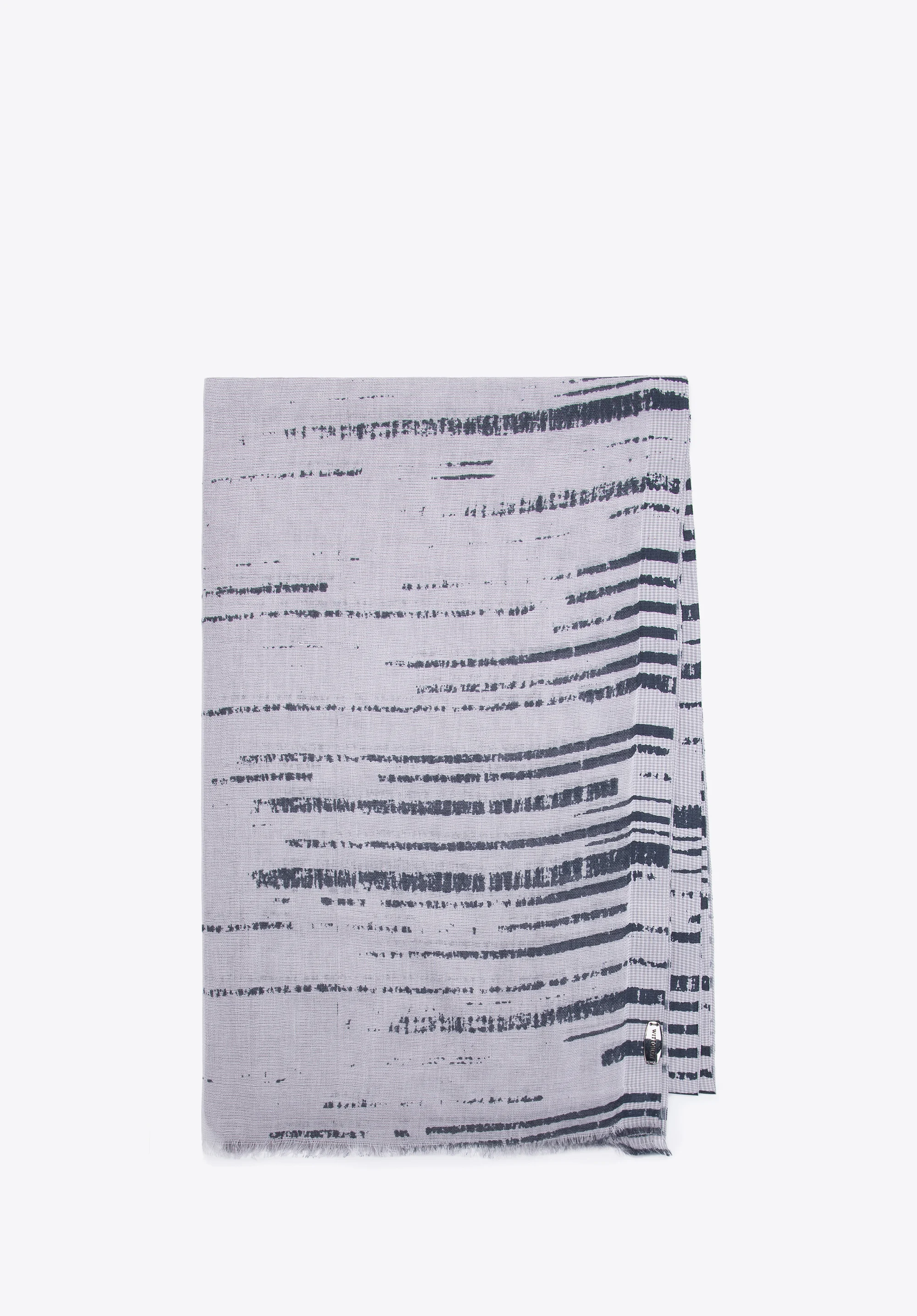 Damski szal z bawełną w nieregularne paski