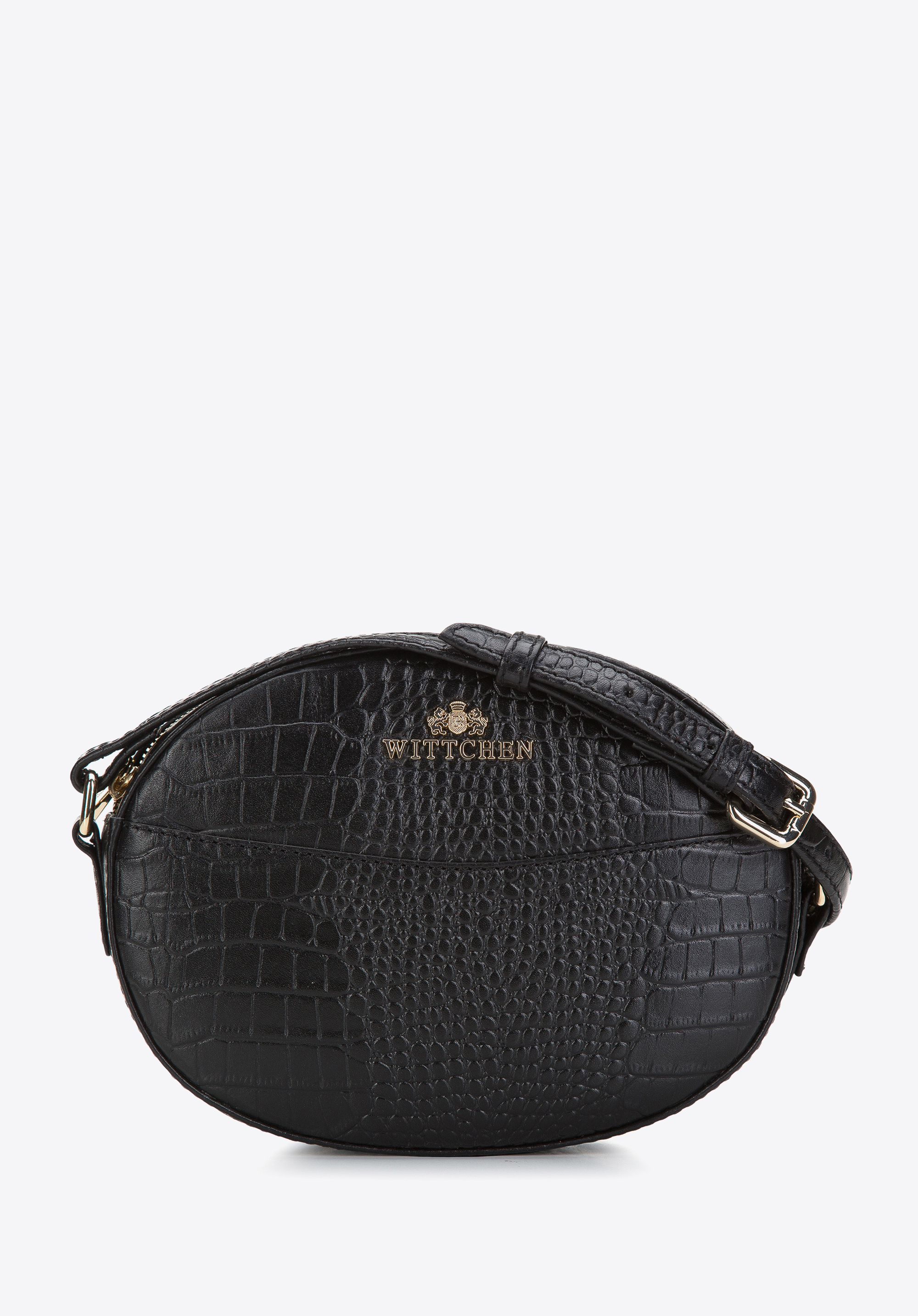 Damska listonoszka ze skóry o egzotycznej fakturze owalna