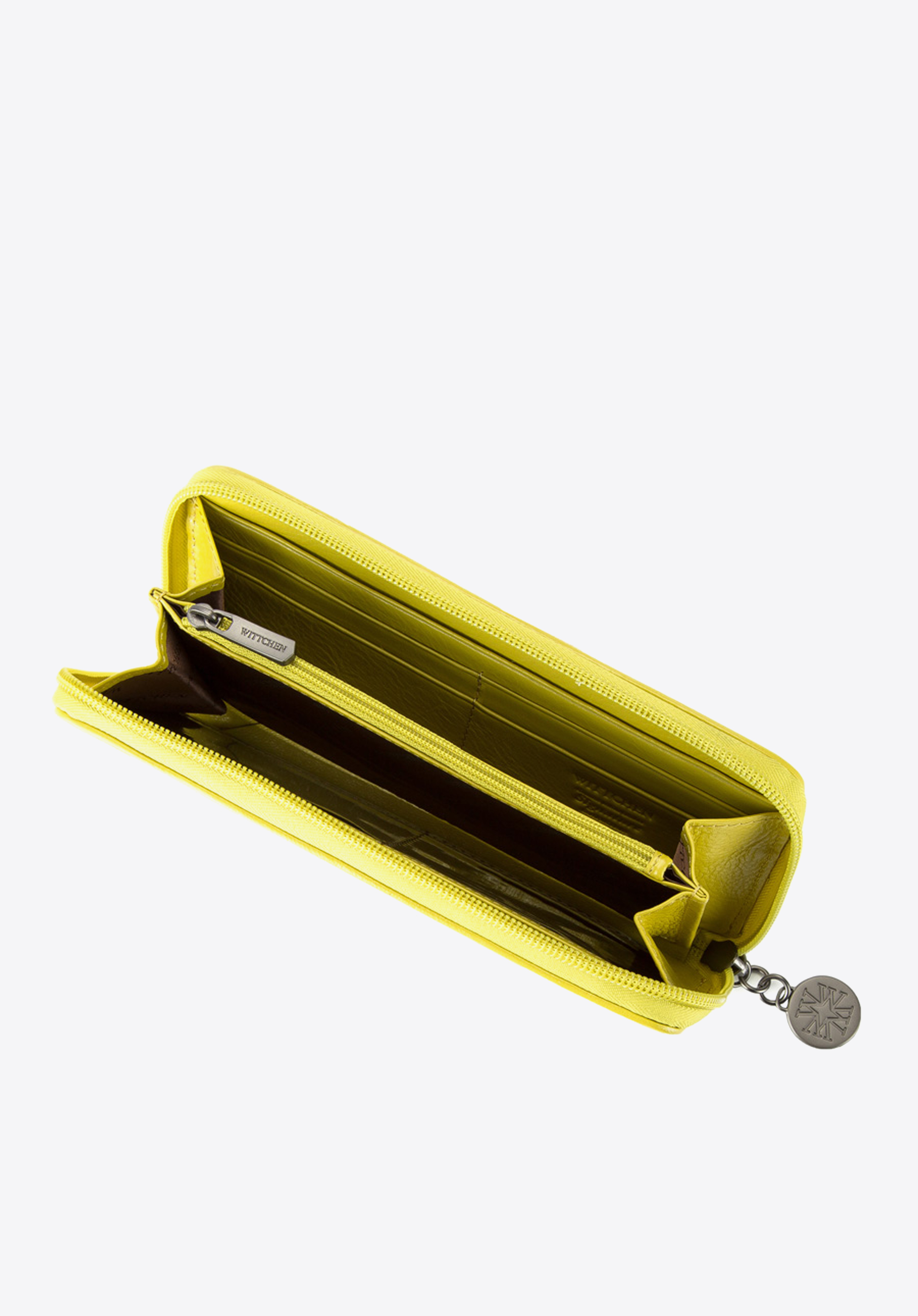 Damski portfel skórzany lakierowany tłoczony