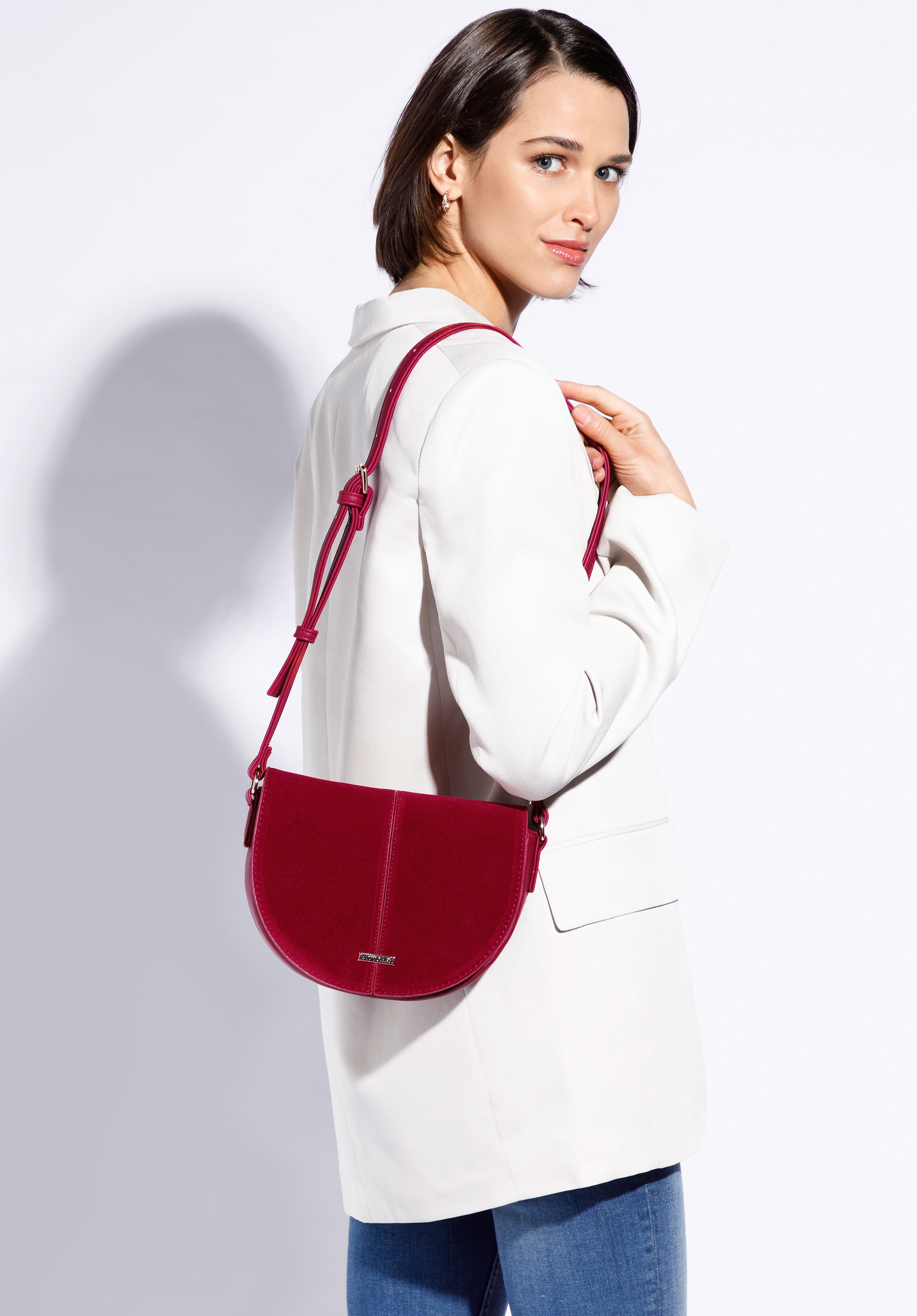 Damska listonoszka z łączonych materiałów