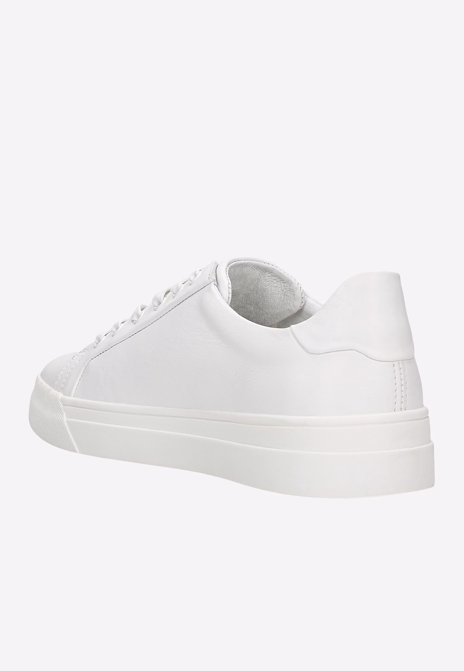 Białe skórzane trampki z wypukłym logo