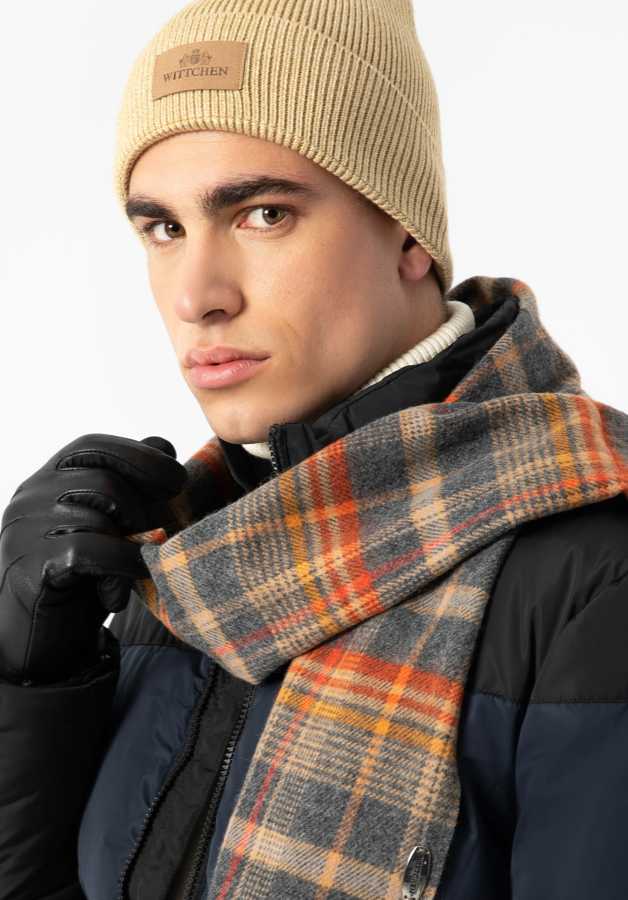 Męski szalik w kratę