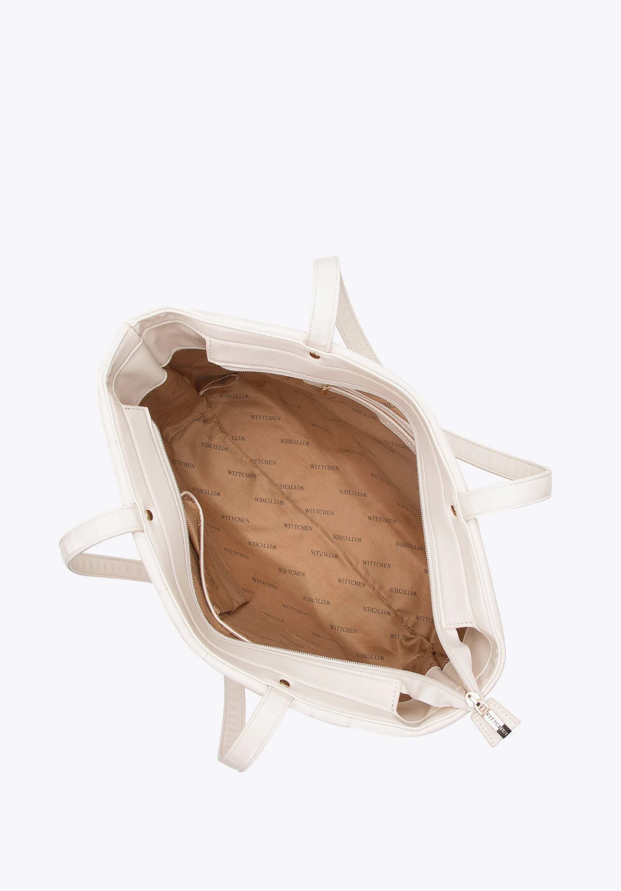 Torebka shopperka z ekoskóry pikowana w kwadraty