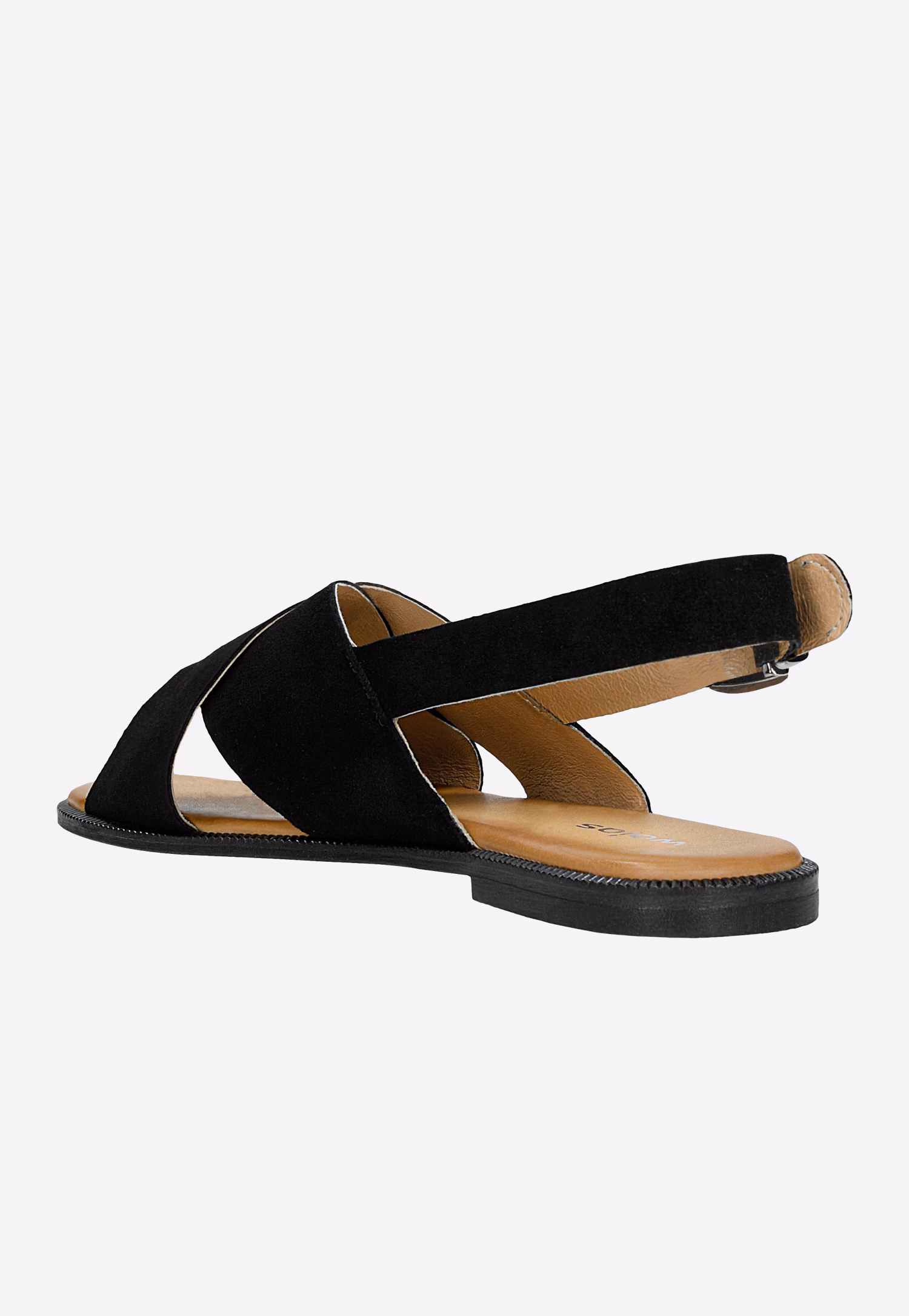 Złote skórzane sandały damskie