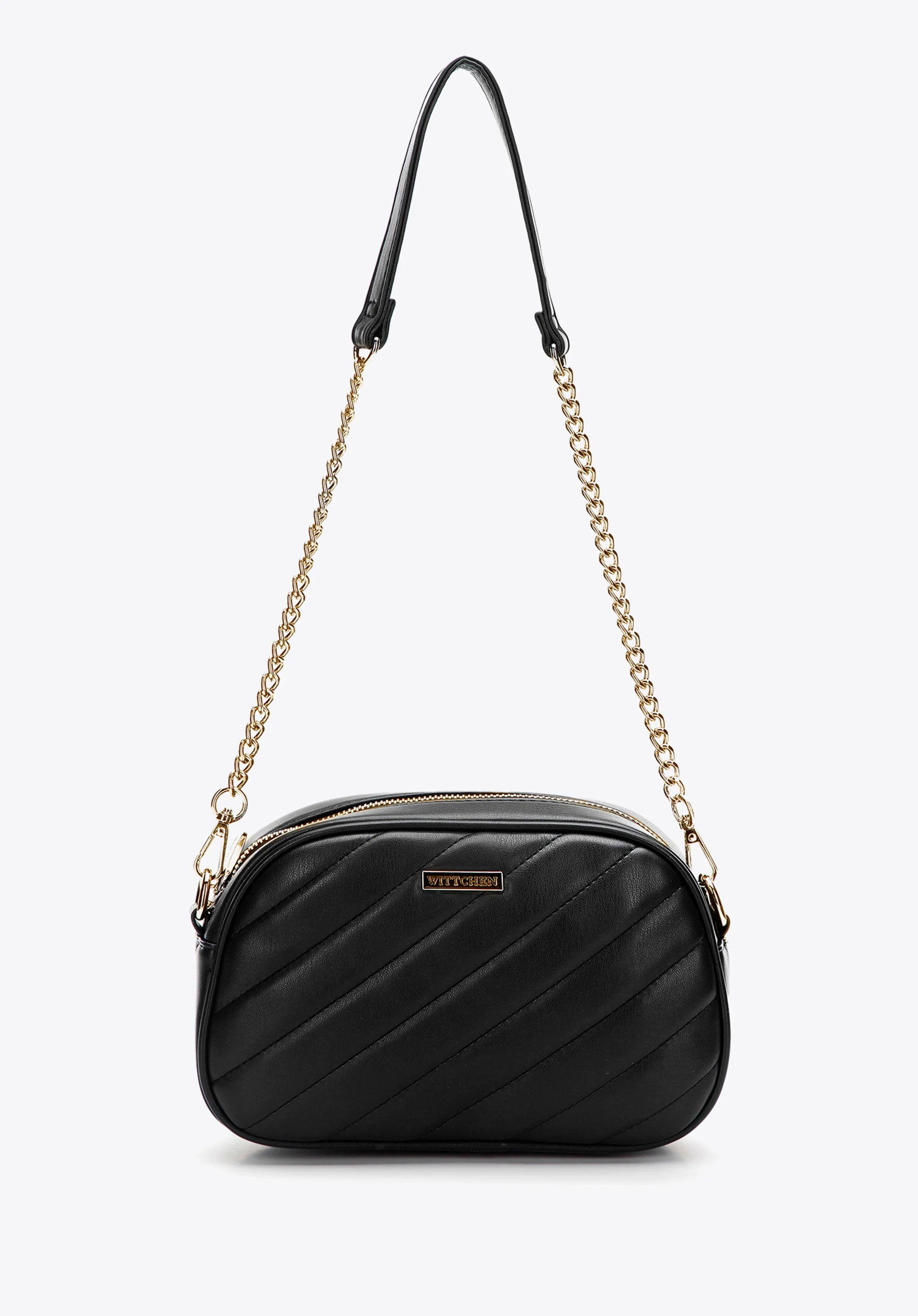 Damska listonoszka z ukośnie pikowanej skóry ekologicznej