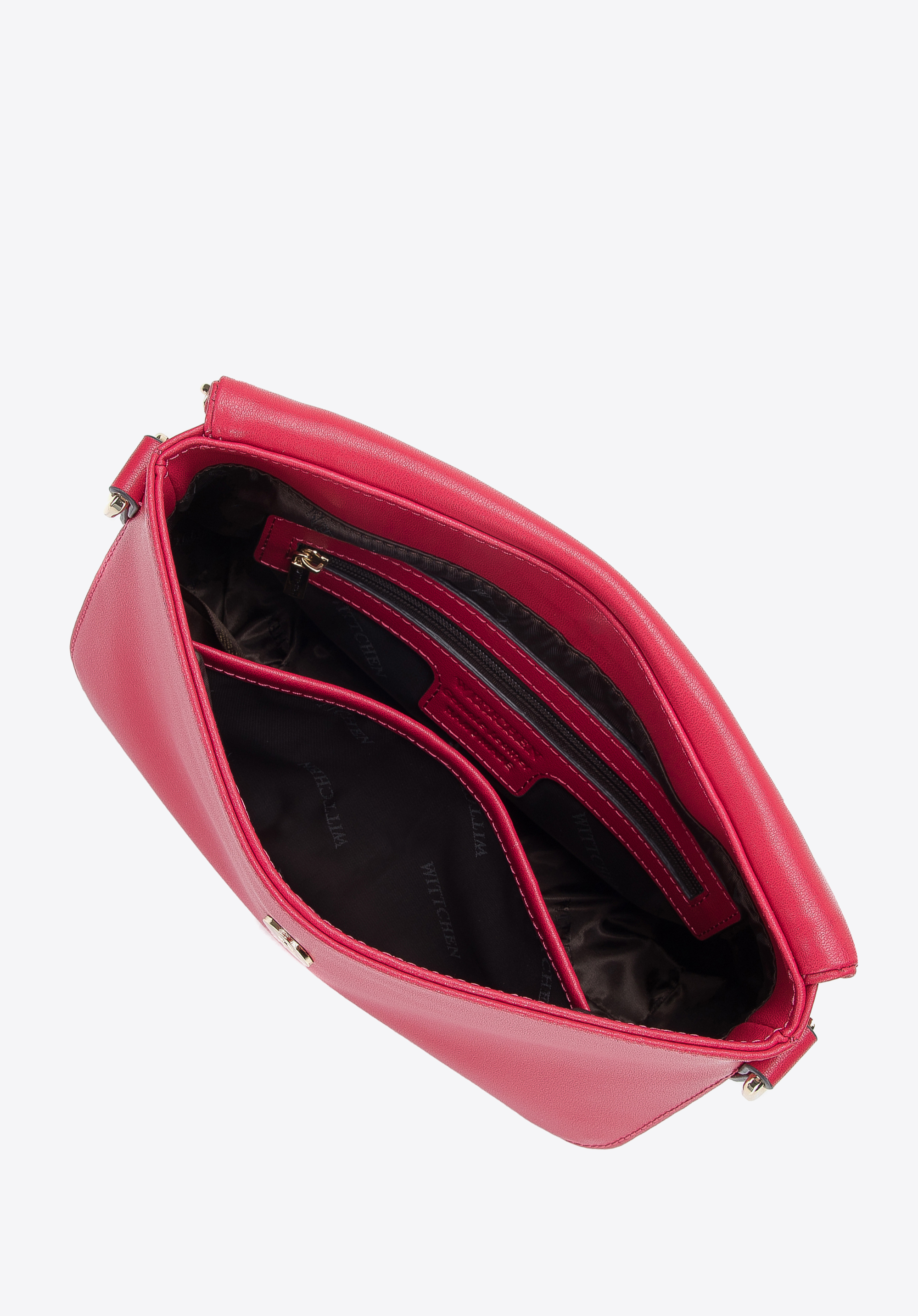 Damska listonoszka skórzana z kieszenią w klapie mała