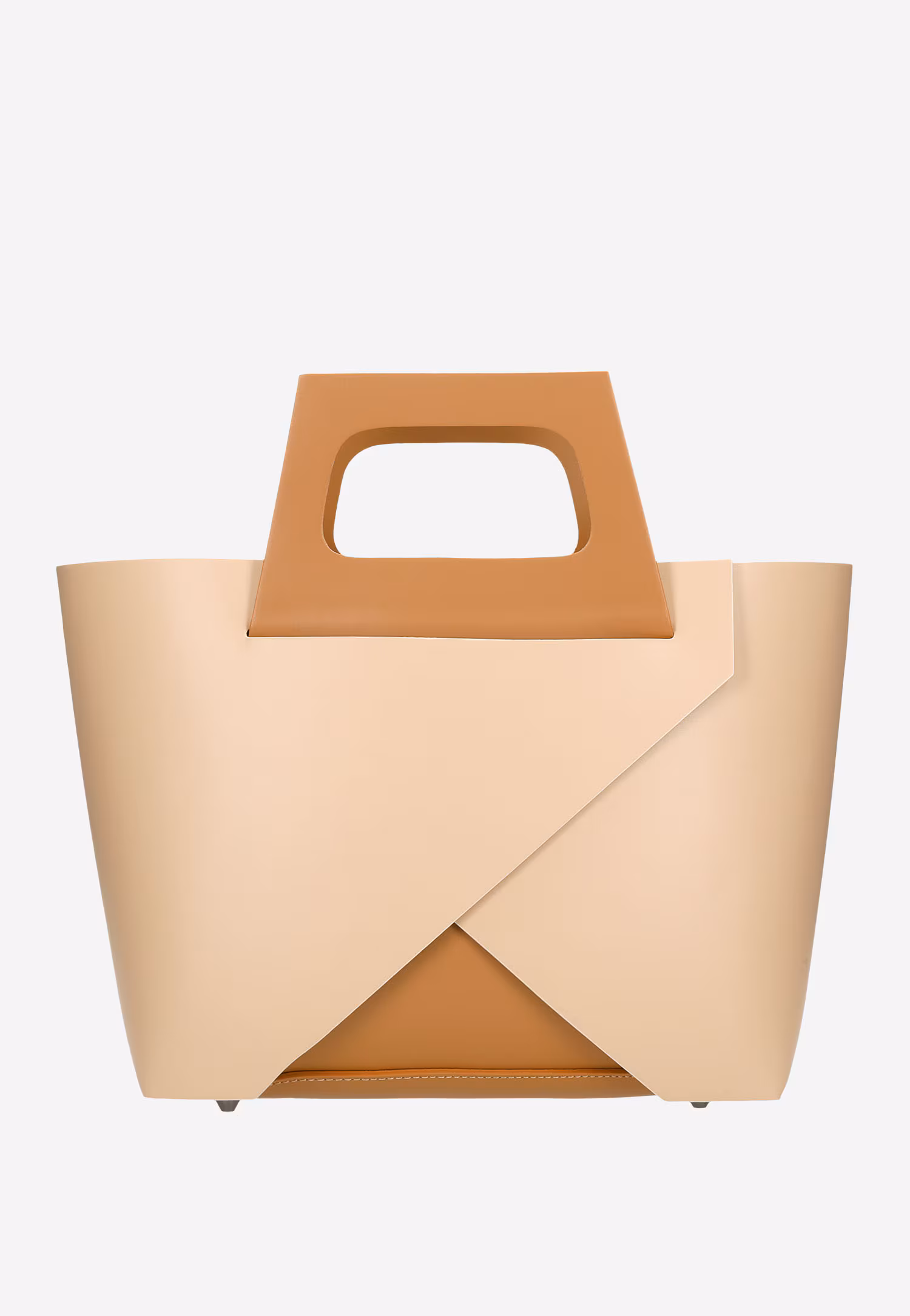 Czarno-beżowa torebka damska typu kuferek