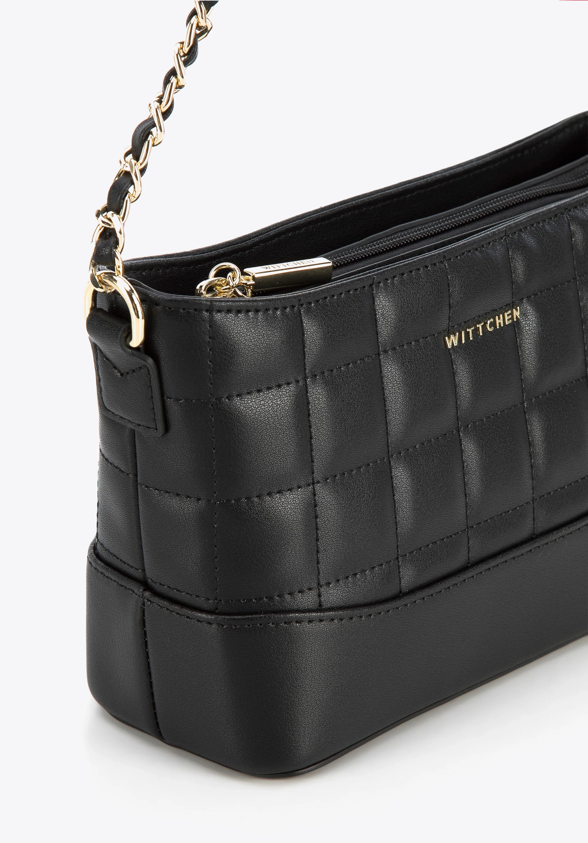 Damska listonoszka z pikowanej skóry na łańcuszku