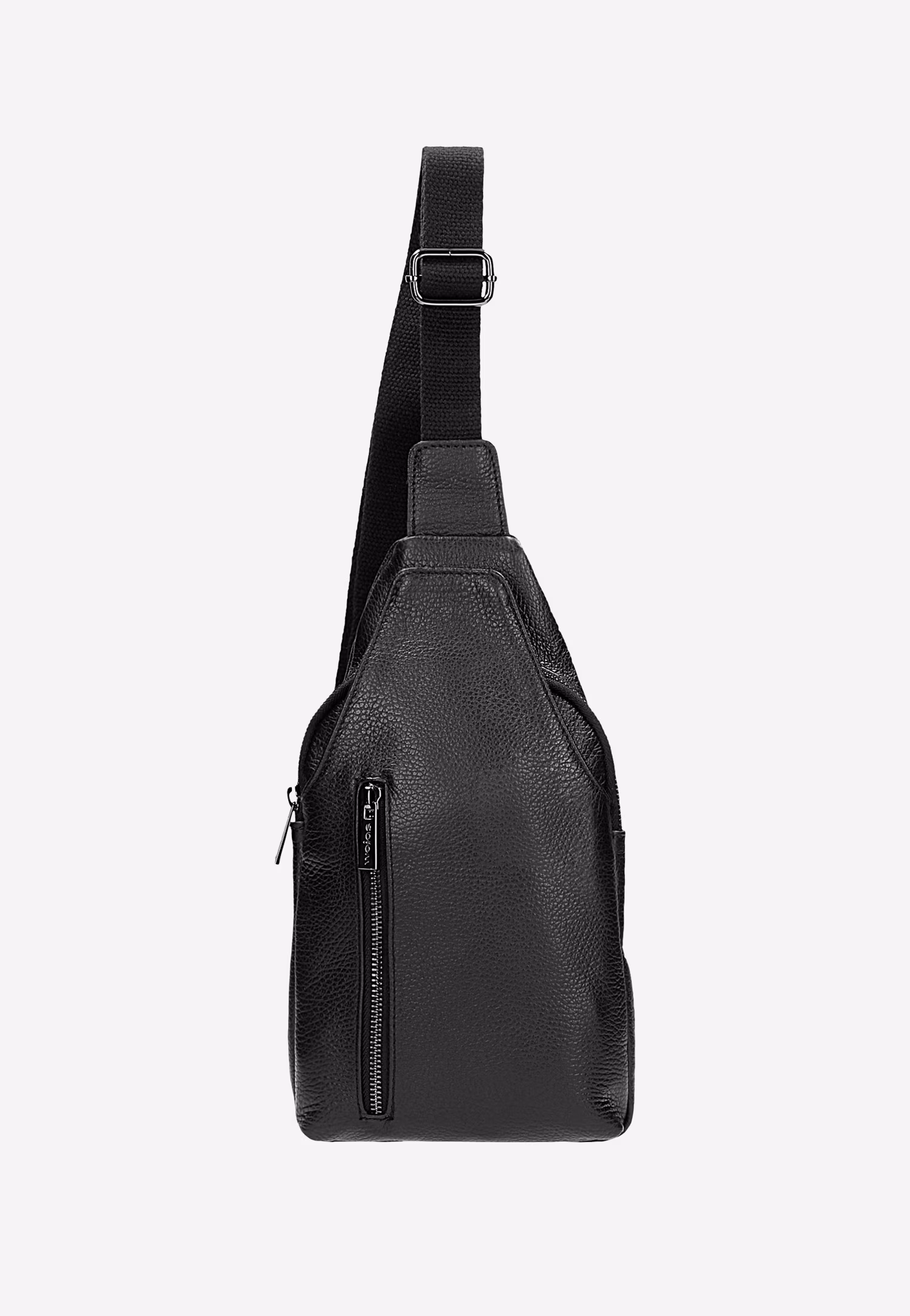 Czarna skórzana nerka męska