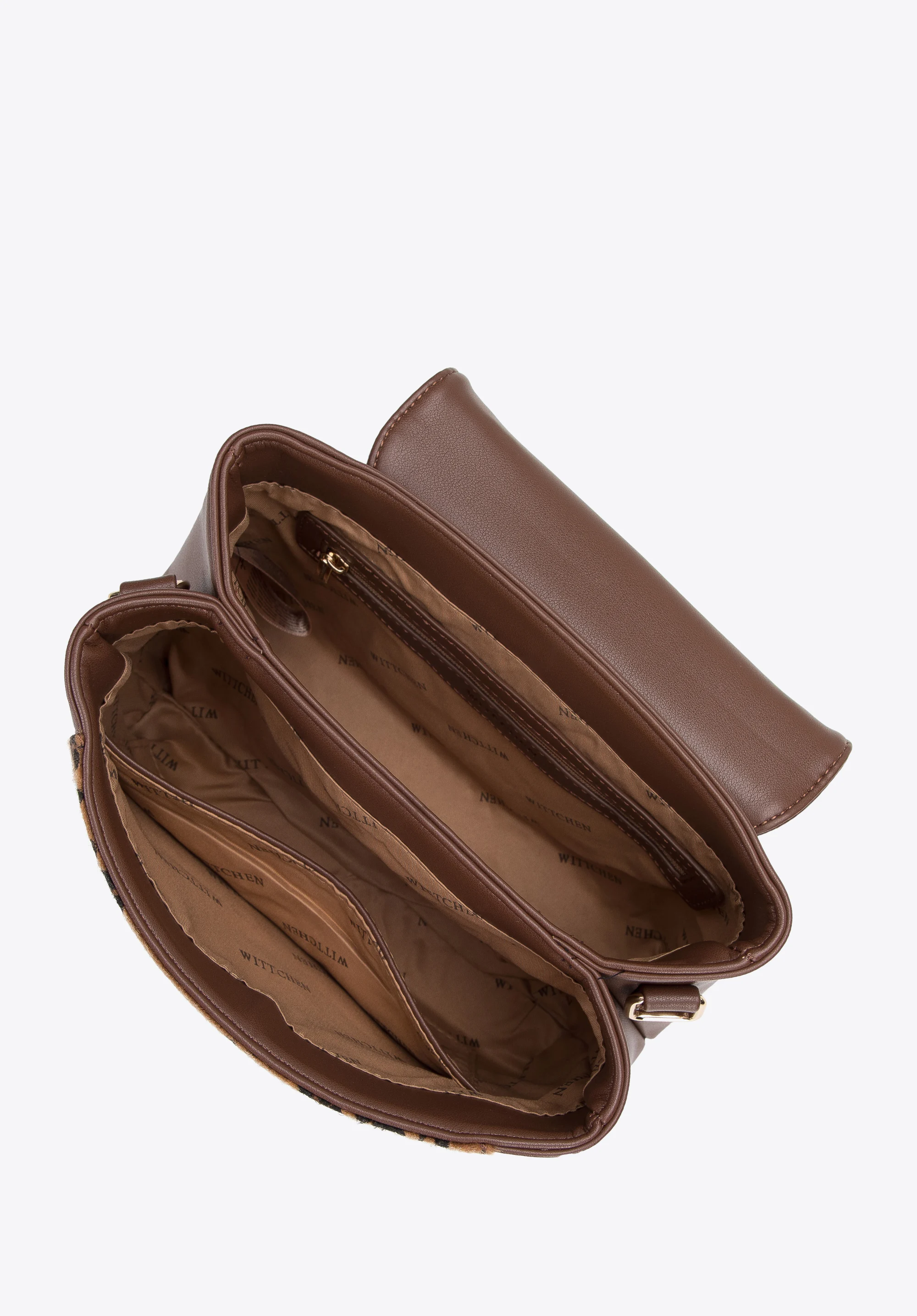 Torebka kuferek z ozdobną wstawką w zwierzęcy wzór mała