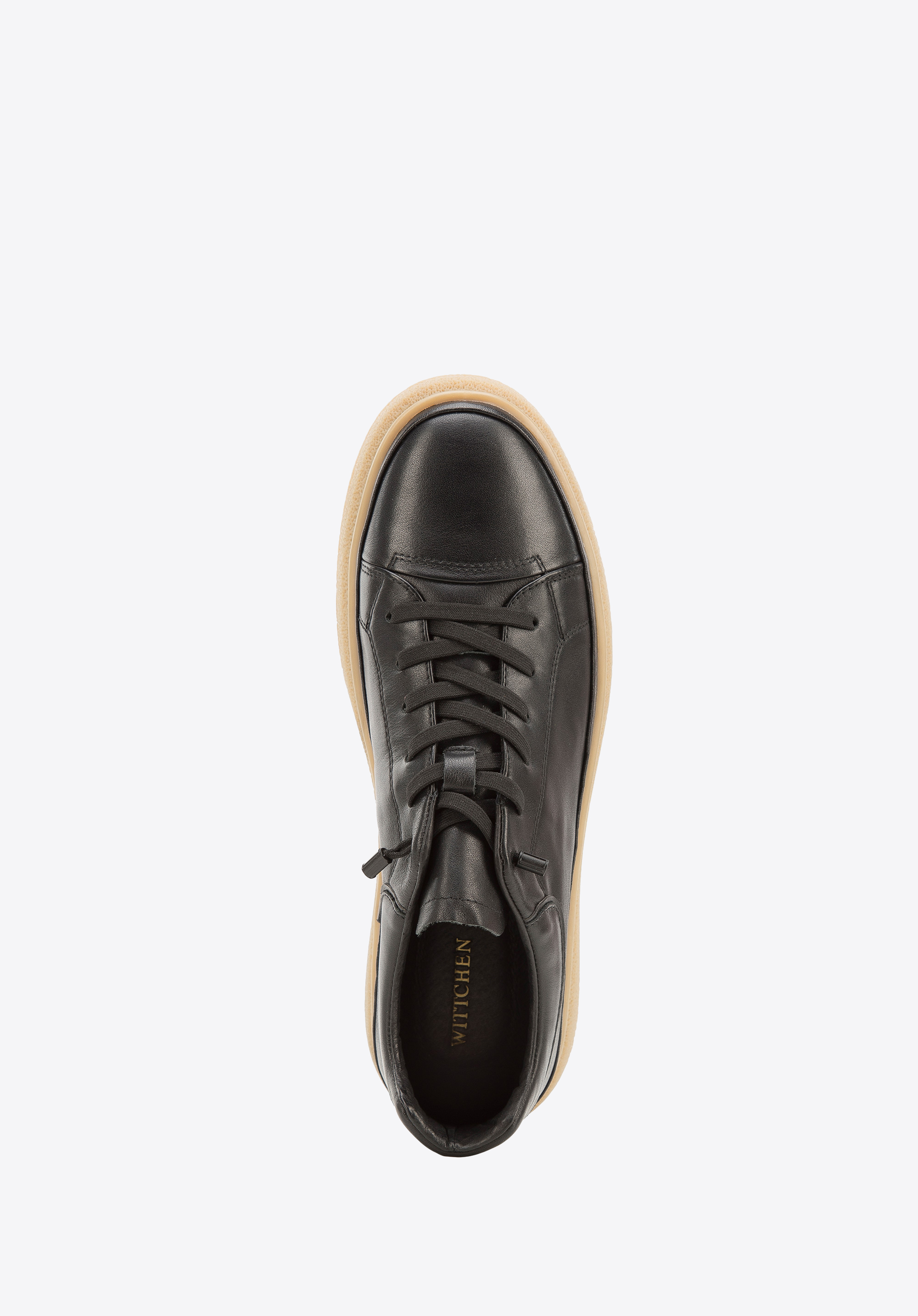 Męskie sneakersy skórzane na jasnej podeszwie