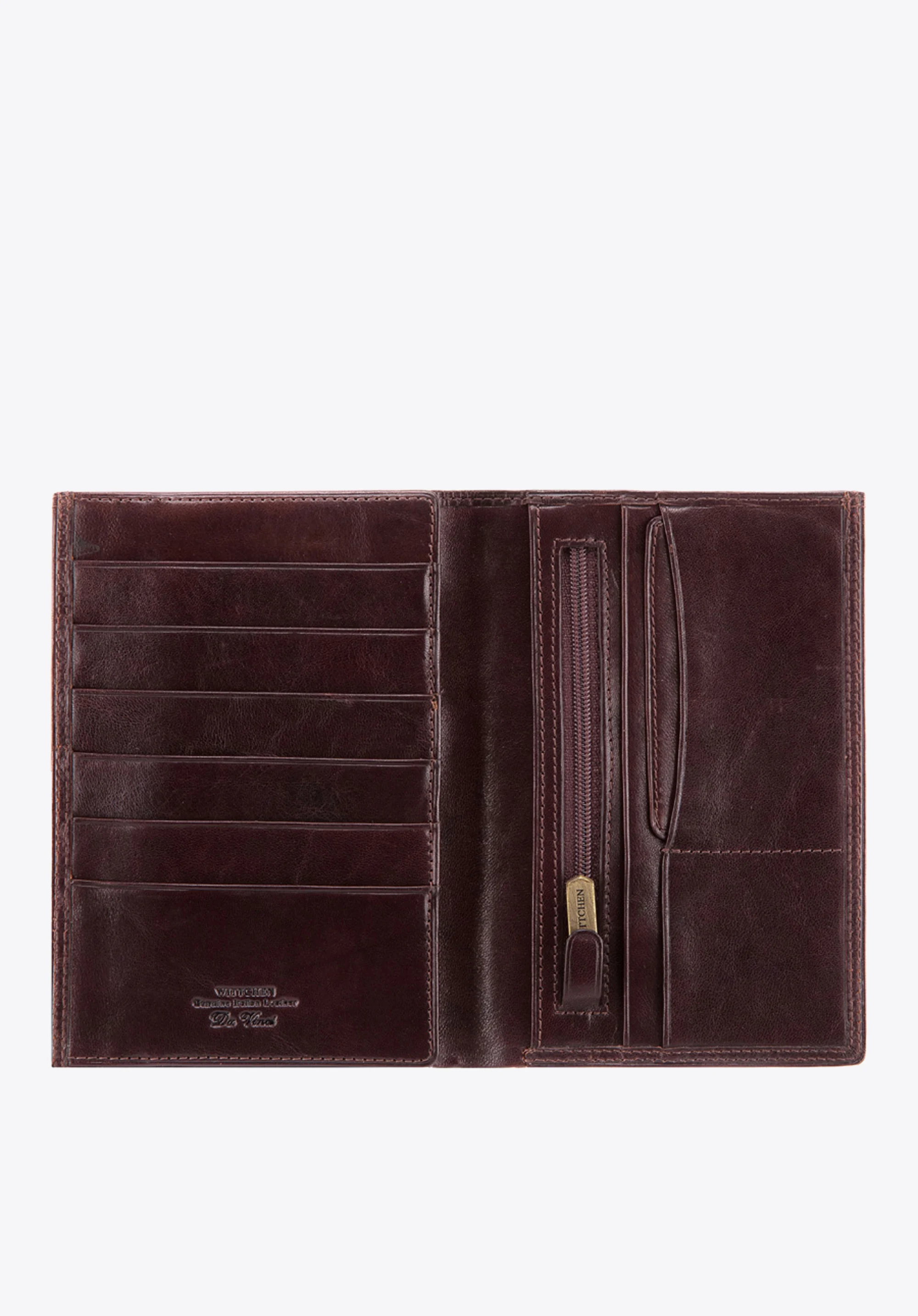 Męski portfel ze skóry z herbem bez zapięcia